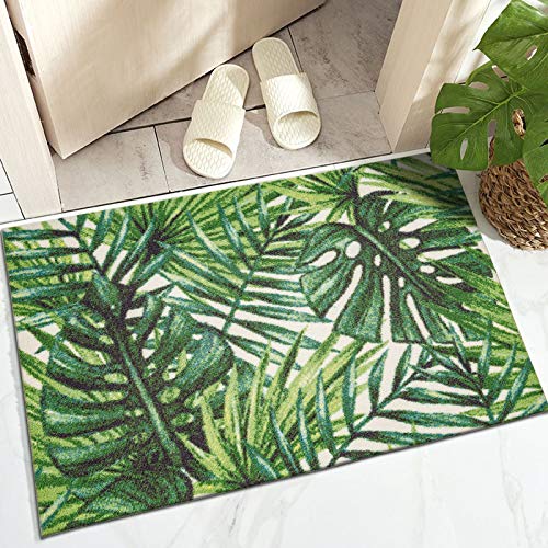 DECOMALL 2'x3' Door Mat Small Outdoor Rugs for Porch Patio Balcony Deck Yard, Tropical Plants Palm...