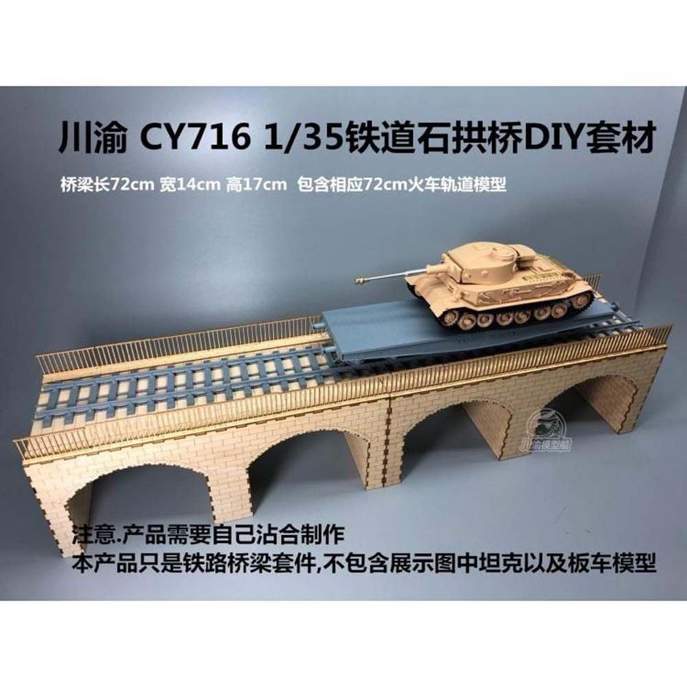 CY716 Zestaw modeli w skali 1/35 do kamiennego mostu łukowego (kompatybilny również z modelem mostu kolejowego 1/87)