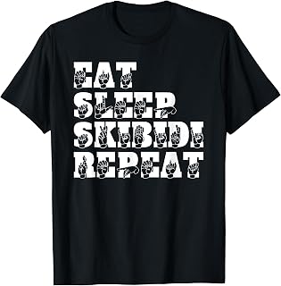 Funny Brain Rot ASL Sign Language Eat Sleep Skibidi Repeat T-Shirt