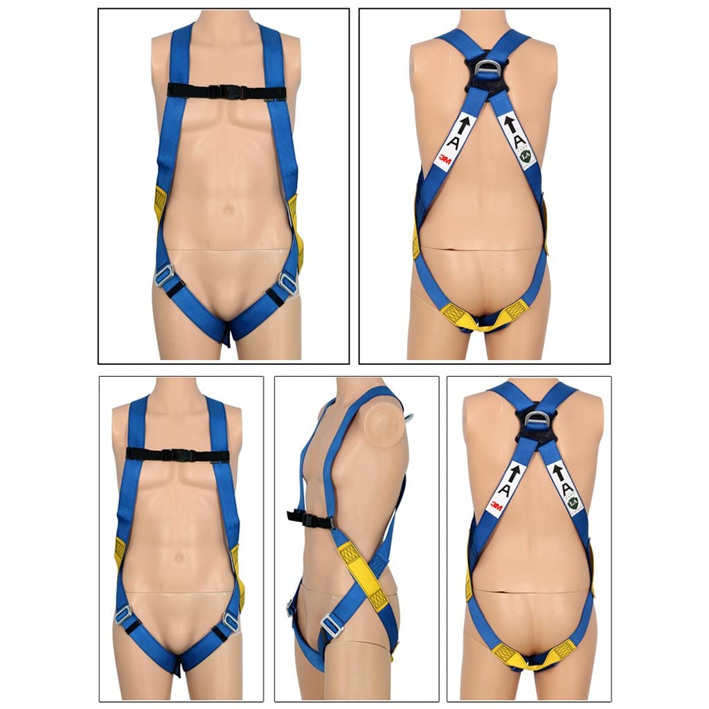 SwaYve Arnés de Seguridad para Protección Contra Caídas, Kit de Arnés de Seguridad Ajustable de 3 Puntos, Cinturón de Seguridad para Trabajos Aéreos