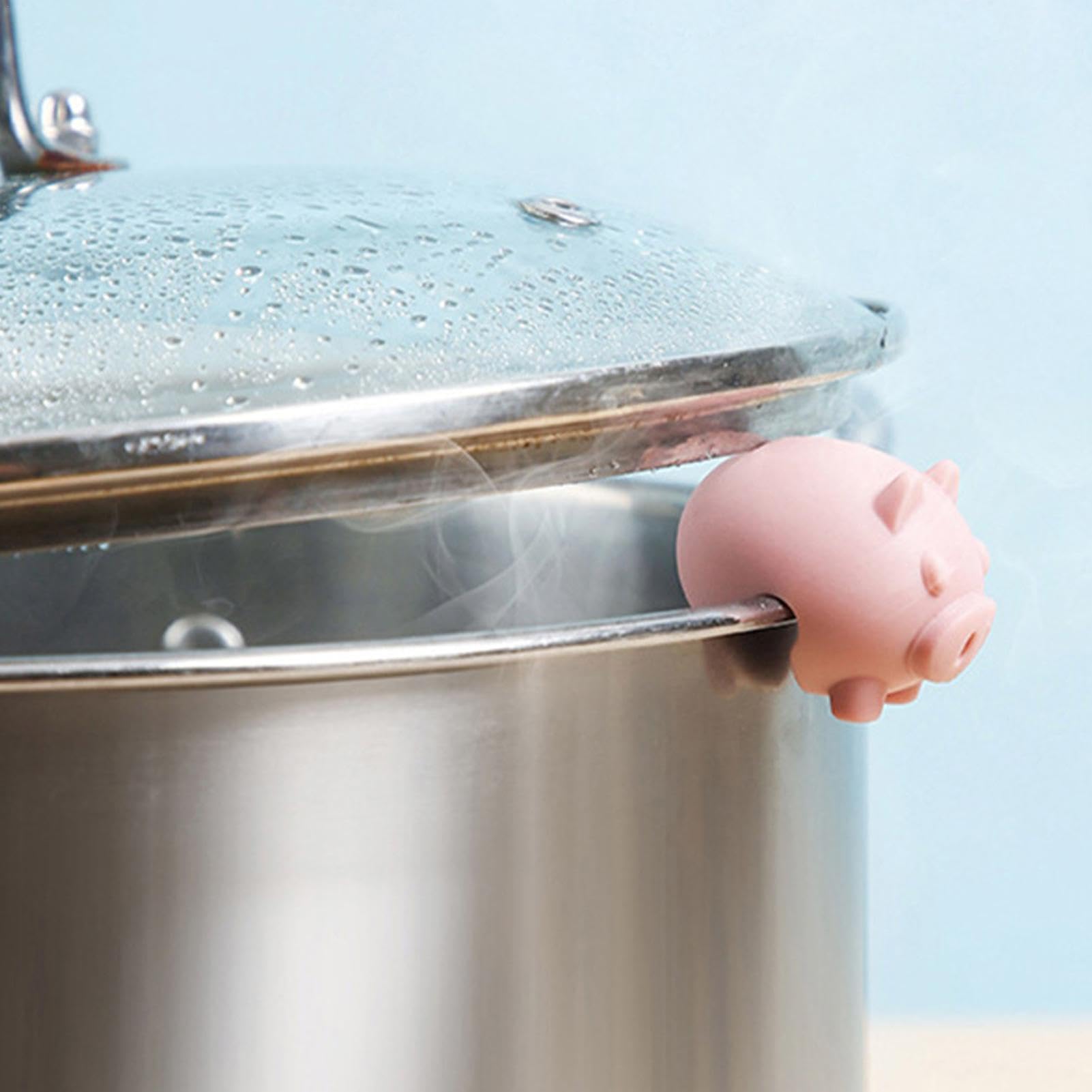 Lid Side Pot Lid Lifter, Silicone Steam Release Spill Stopper, Keeping Lid Open, Cartoon Animal, Cooking Assistant for Boiling & Stewing, Soup Pots