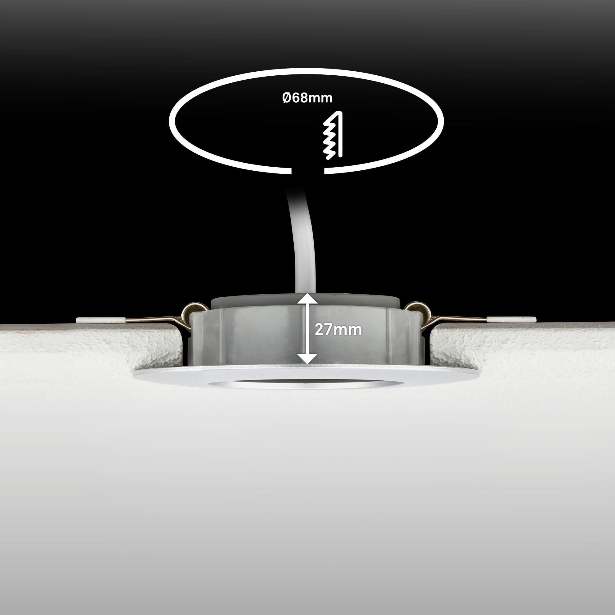 BRILONER - 3er Set LED Bad Einbaustrahler, Dimmbar, CCT, IP65, Chrom-Matt | Staub- und Strahlwasserschutz, Spot, Deckenspots, Einbauleuchten, Badspot, Deckenstrahler, 68mm Lochmass, 2700K-4000K