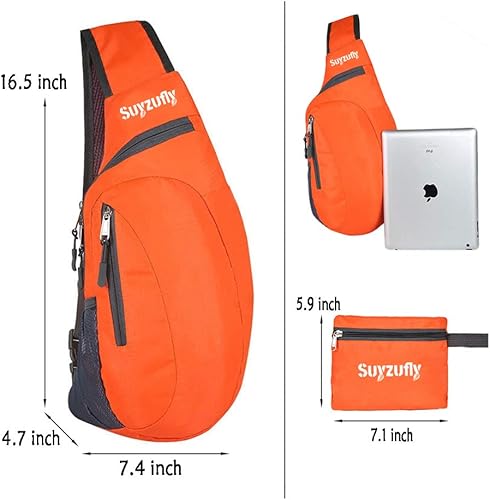 Miniatura 8 de Mochila plegable para hombre y mujer, mochila cruzada para ciclismo, caminar, senderismo
