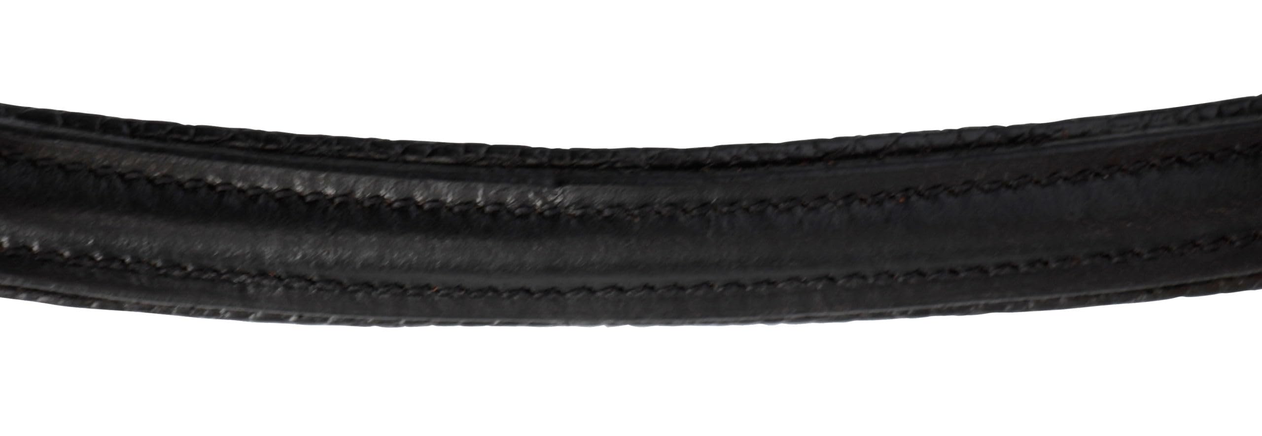 Covalliero Brida Standard, Brida de Montar, Negra, Cuero, Metal, COB, Caballo, Ajustable, Incluye riendas de Cinta