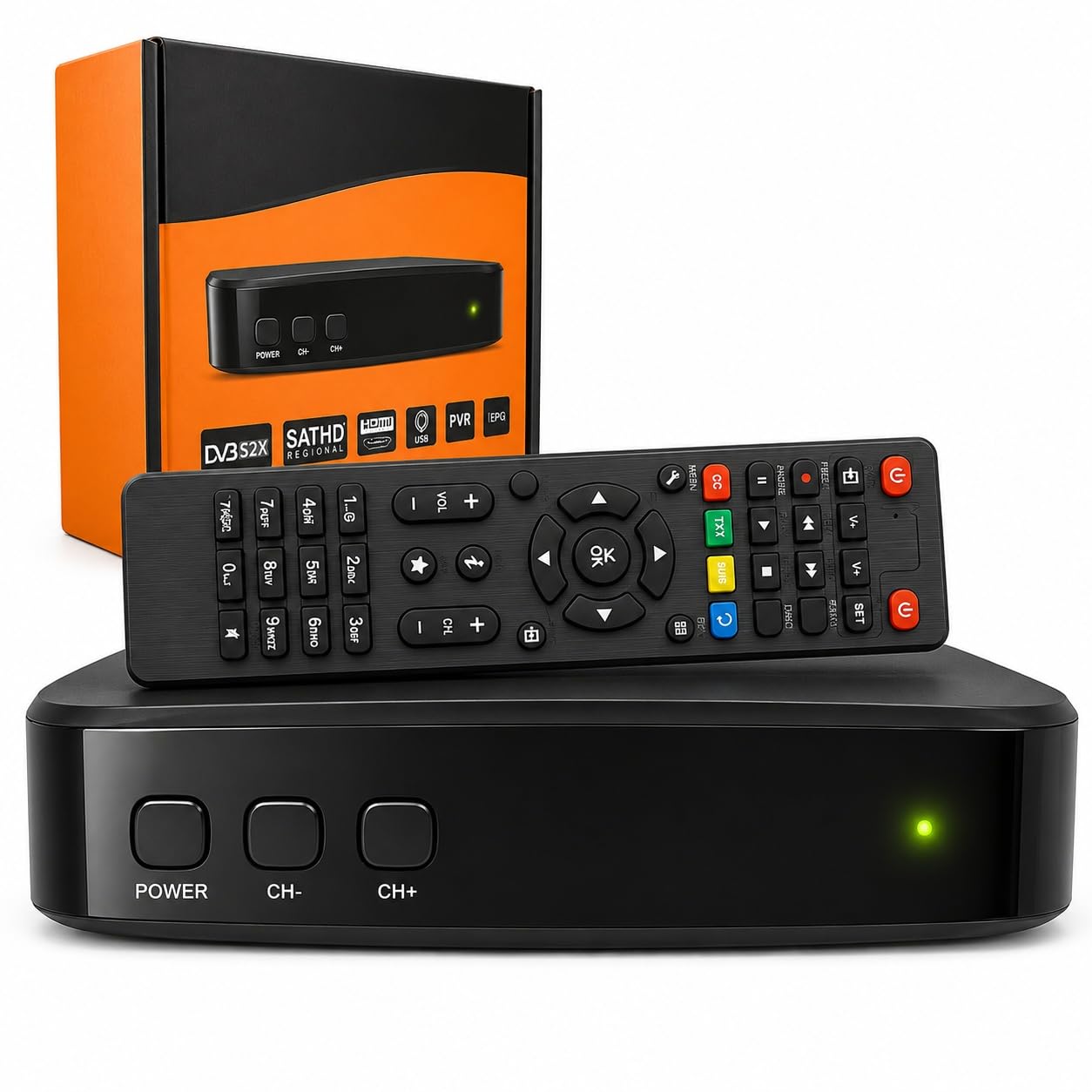 Receptor Digital Para Nova Parabólica Banda KU Full HD HDMI RCA DVB-S2X Satélite Canais