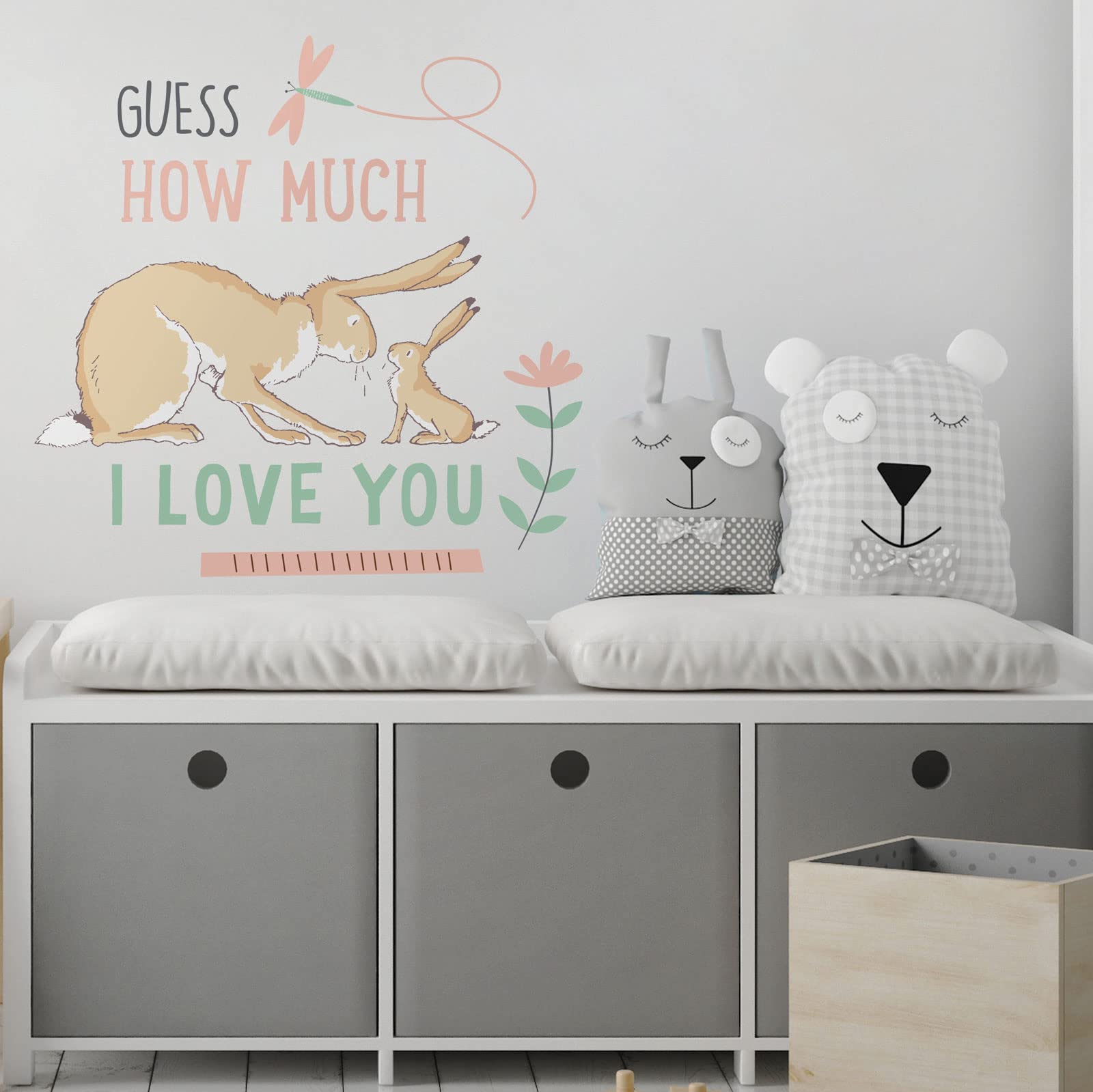 Stickerscape I Love You Guess How Much Wall Stickers ( - Large) | Nursery Wall Stickers, Woodland Wall Stickers, Nursery Wall Decor| Easy To Apply, Cleanly Removable