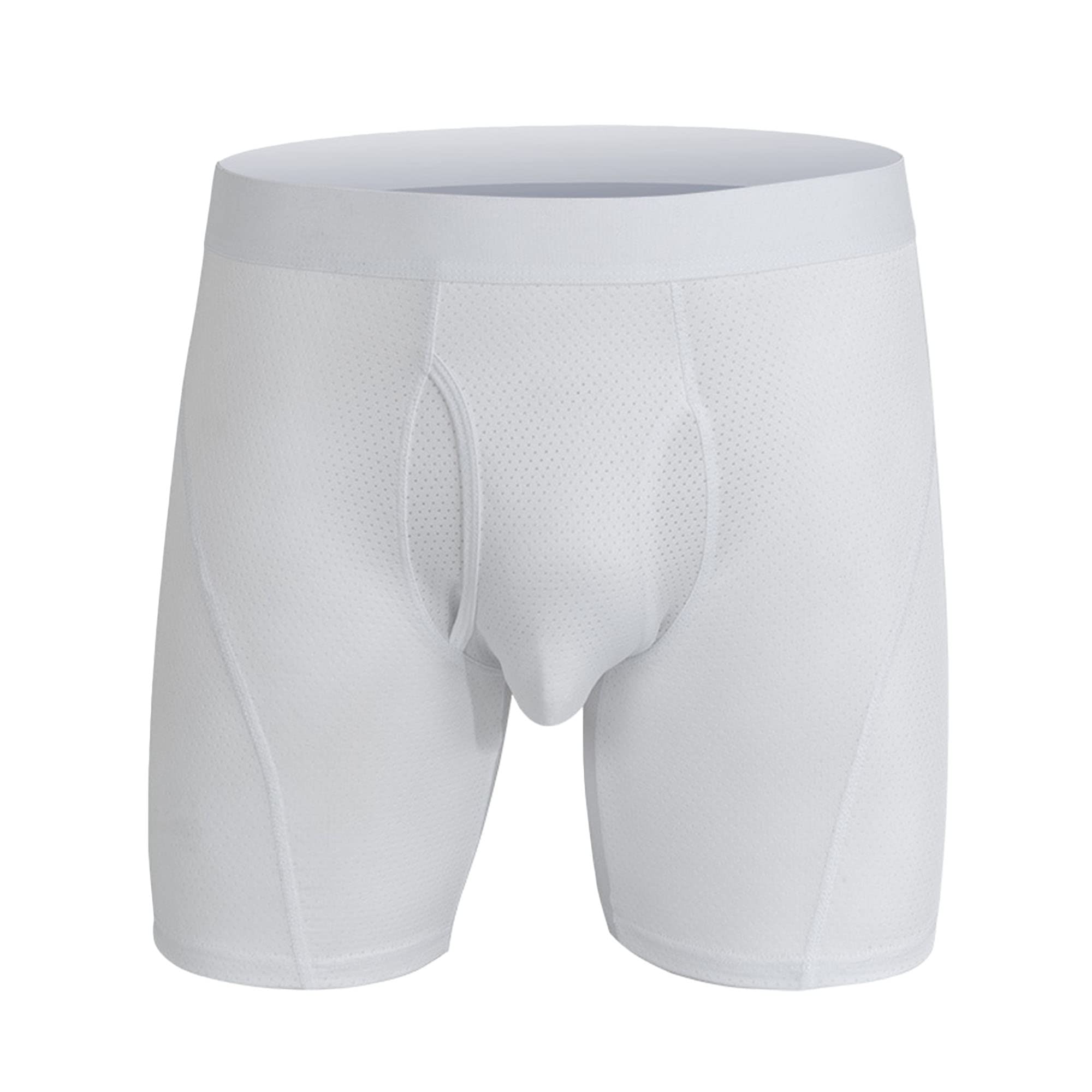 Maiyifu-GJ Mens Mesh Solid Colour Trunks Stretch Comfort Flex Underpants Support Pouch Soft Boxer Briefs