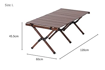 Amazon.co.jp: NINEHILLS ウッド ロールテーブル 折りたたみ