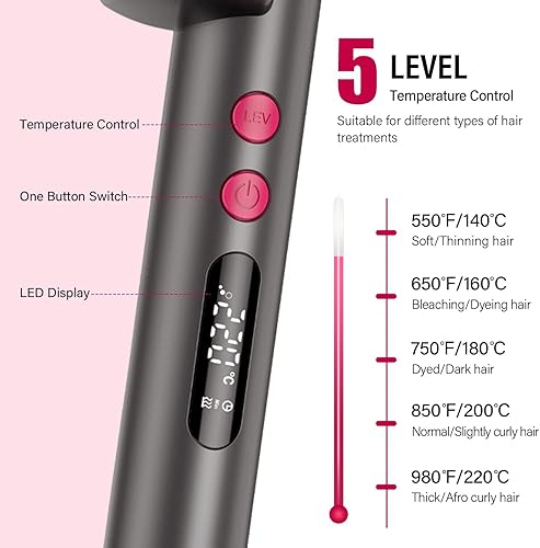 Miniatura 5 de Cepillo alisador de cabello con revestimiento de cerámica de queratina, cepillo de aire caliente de iones negativos, peine alisador de doble
