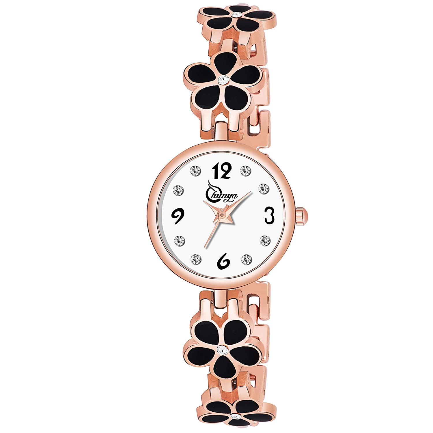 Talgo Alluring Analogue White Dial Black Stainless Steel Strap Graceful Stylish Wrist Watch for Women, Pack of 1 - FLW-AKS-BLK-RG (B0C1T8YP8M) Amazon Price History, Amazon Price Tracker