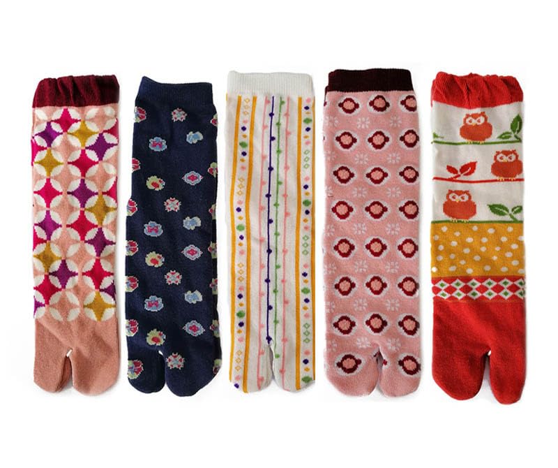 Women Toe Socks Tabi Ankle Sock Colorful Two Toe Finger Flip Flop Socks for Womens Girls