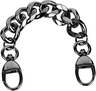 1Pc Bolsas De Metal Grosso Corrente Bolsa De Metal Bolsa De Ombro Alça De Corrente DIY Corrente Plana Bolsa Preta Alças Pretas Carteiras Crossbody Para Mulheres Bolsa De Mão Alça