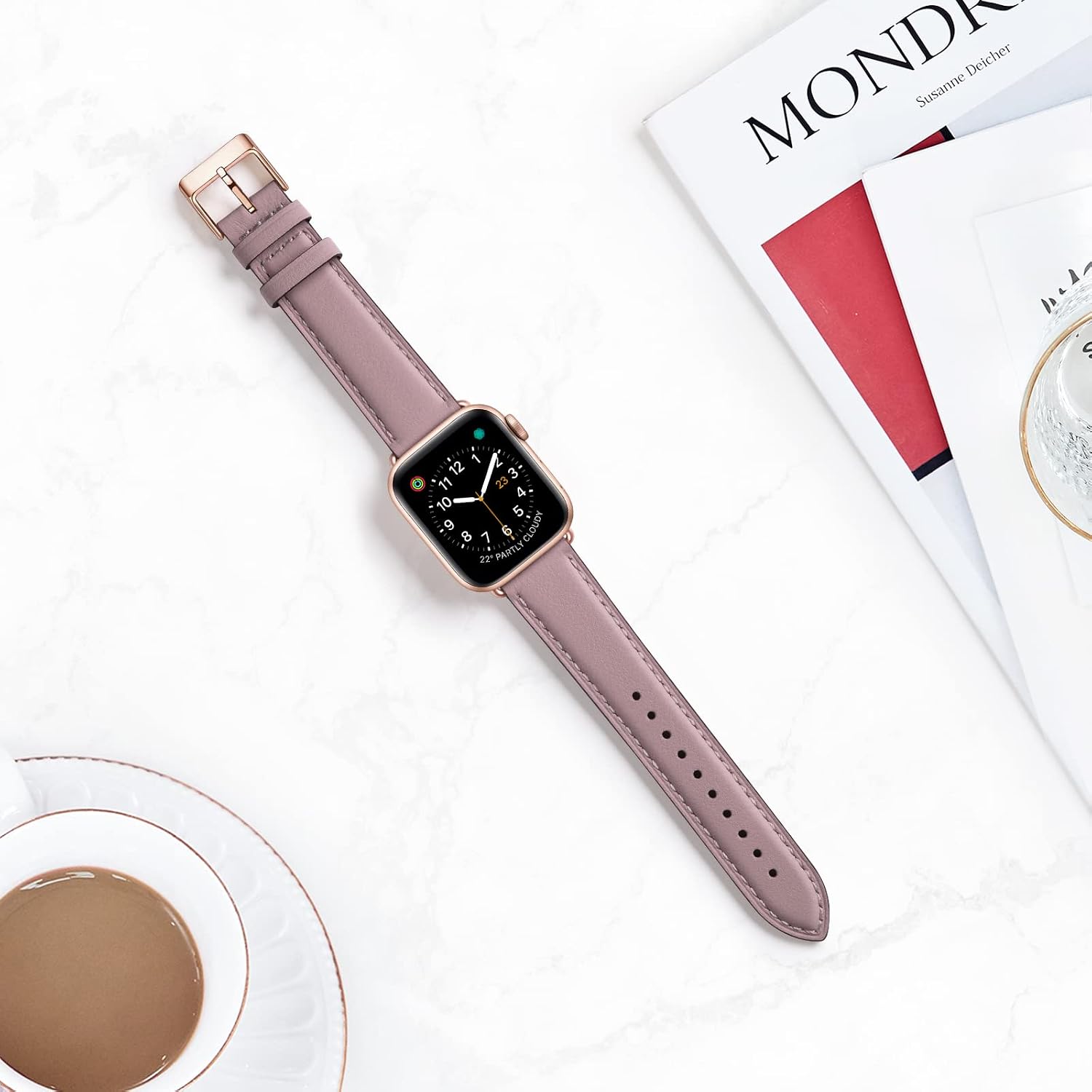 2 Pack Square Bands Compatible for Apple Watch 41mm 38mm 40mm, Genuine Leather Replacement Band Compatible with Apple Watch Series 8/7/6/5/4/3/2/1/SE for Women Men image 5