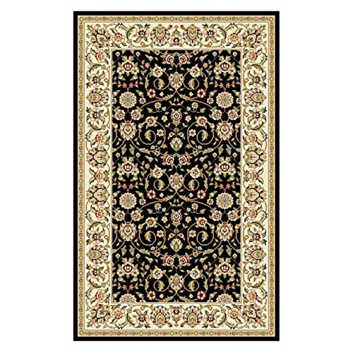 Safavieh LNH316 Lyndhurst Area Rug 8'L x 8'W/Square/Black/Ivory