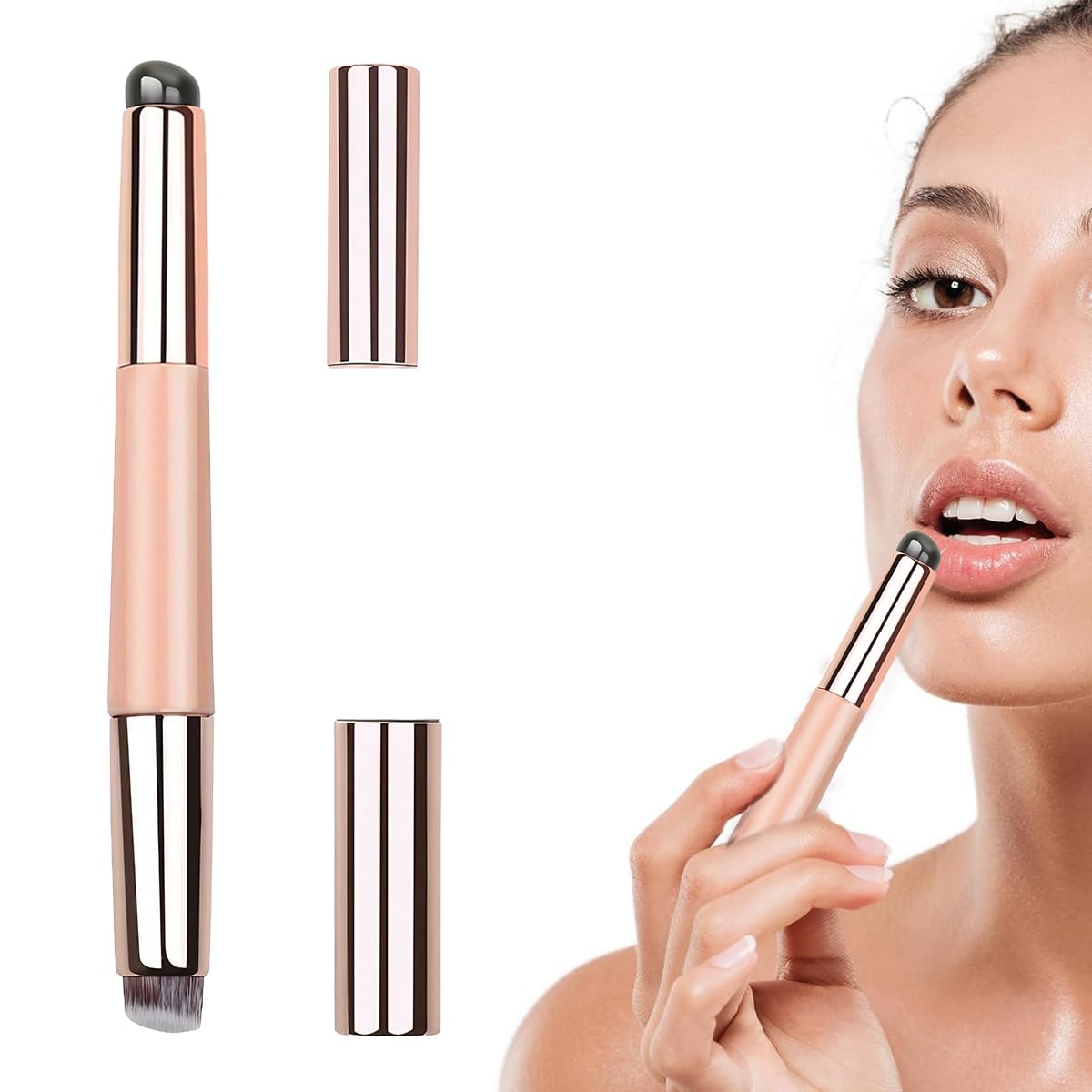 MAYCREATE® Silicone Lip Applicator Lipstick Brush, 2 In 1 Lip Balm Applicator & Concealer Brush, Double-sided Travel Silicone Lip Brush for Lipstick, Lip Gloss, Concealer, Foundation – Pink MAYCREATE® Silicone Lip Applicator Lipstick Brush, 2 In 1 Lip Balm Applicator & Concealer Brush, Double-sided Travel Silicone Lip Brush for Lipstick, Lip Gloss, Concealer, Foundation – Pink