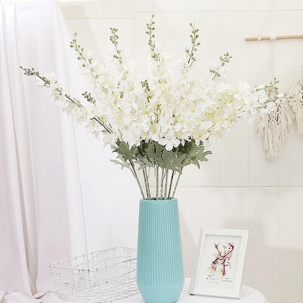 Fleur artificielle Delphinium à longue tige blanche fausse plante 86cm