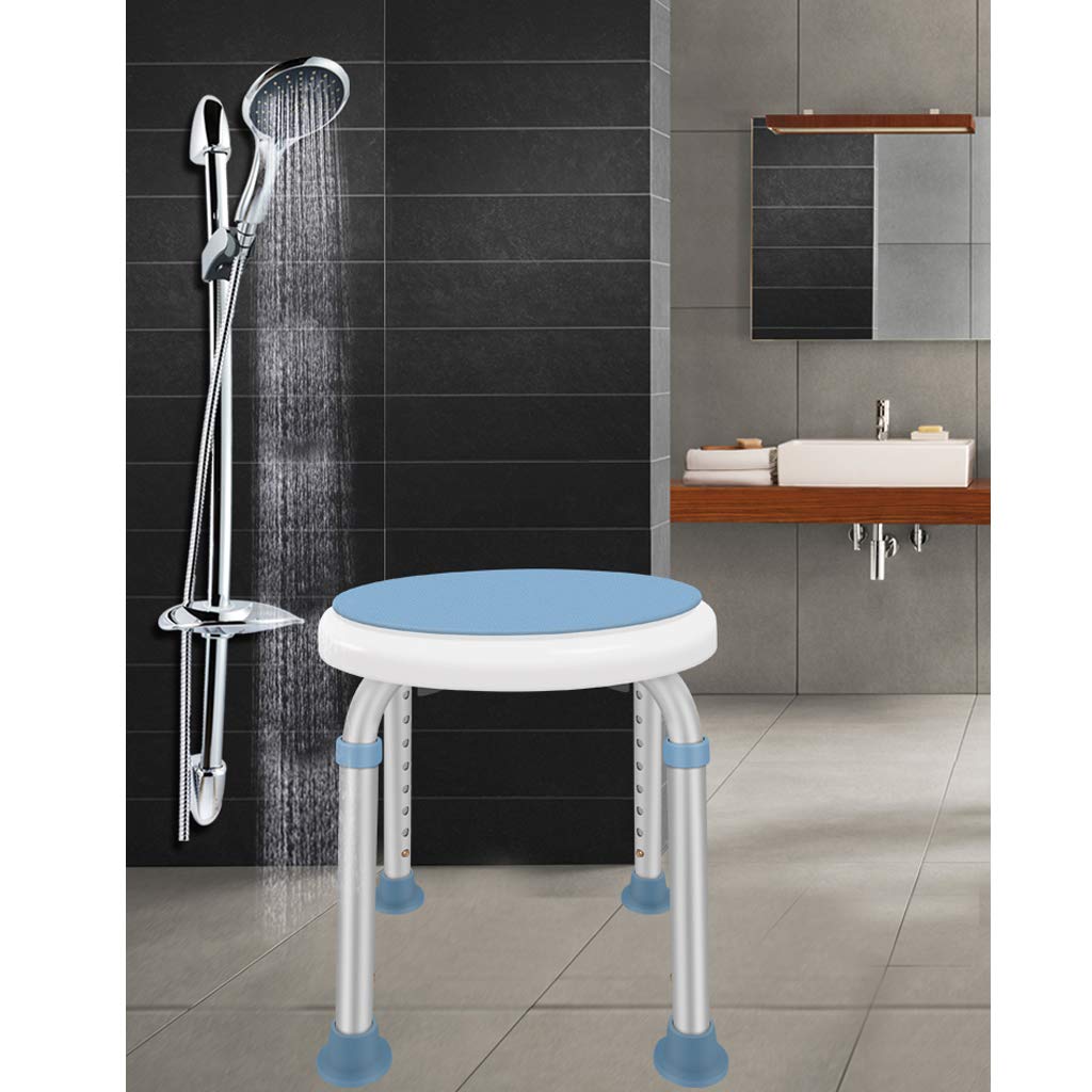 Ronda giratoria Taburete de baño/Ducha con Asiento Giratorio Portátil Silla elevadora de bañera Ajustable en 8 Alturas Ayuda de Transferencia para anciana, discapacitada, Mujer Embarazada MAX. 100