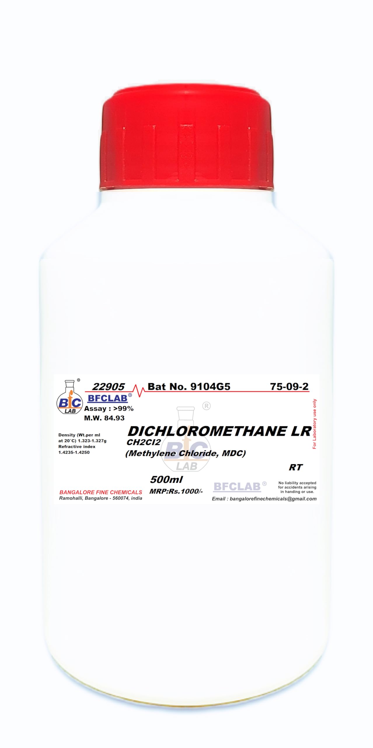 DICHLOROMETHANE LR - 500ml (MDC, Methylene Dichloride)-image-5