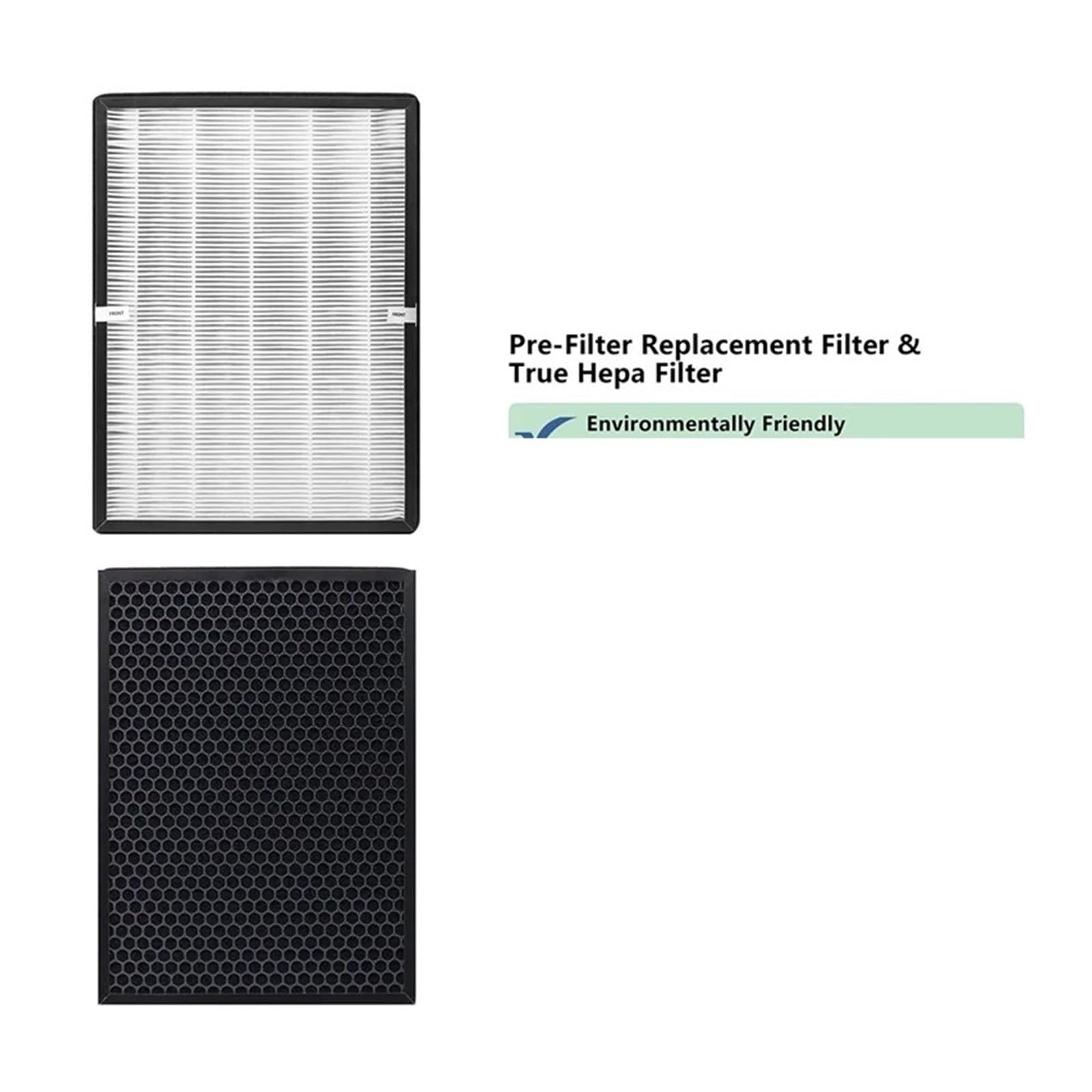 2 filtri per purificatore d'aria TTAP003 filtro di ricambio per purificatori d'aria TT-AP003 H13 grado True HEPA e filtro a carbone attivo