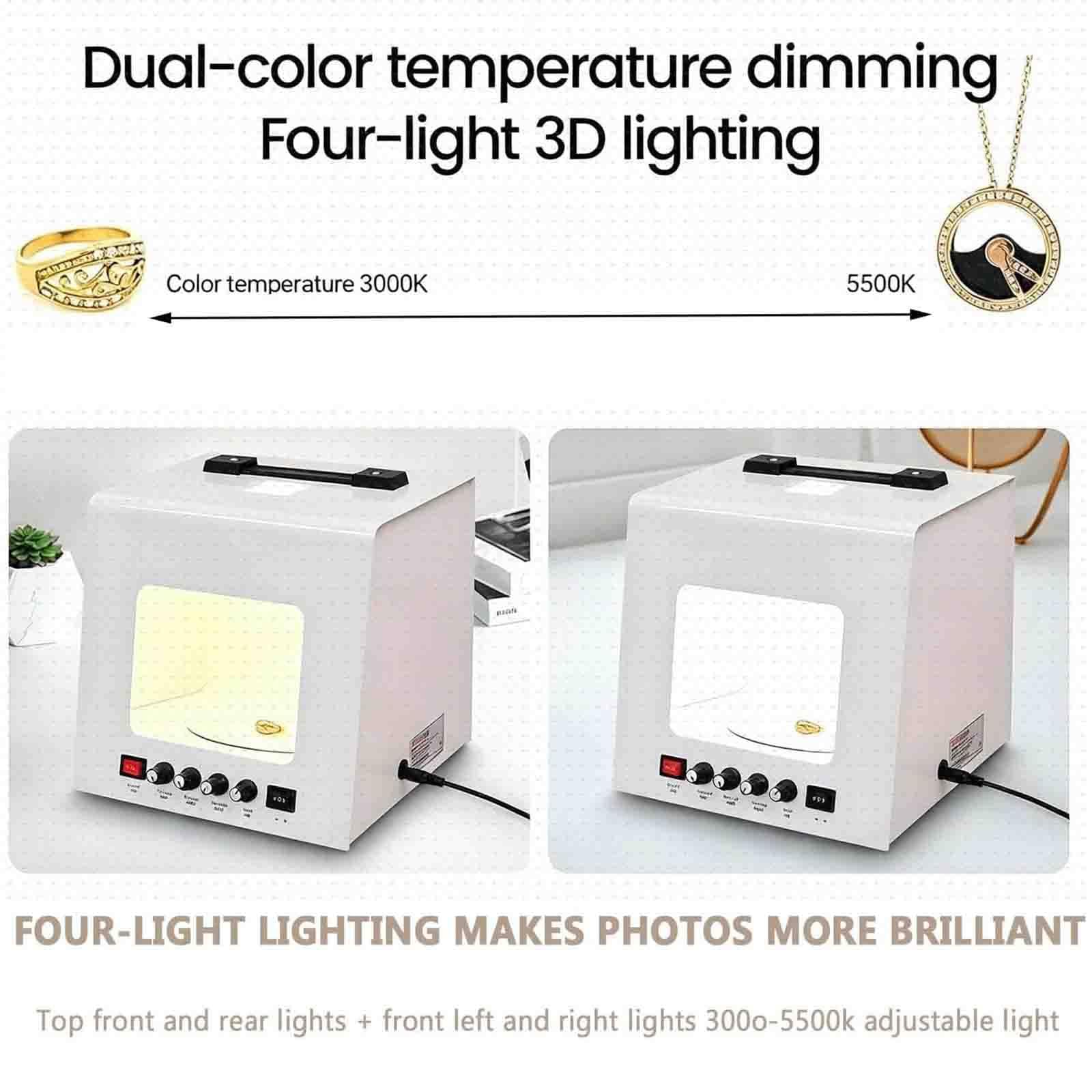 Tenda Fotografica Dimmerabile,Mini Light Box per Prodotti Piccoli T20 | Controllo Completo Luminosità E Rotazione,Design Compatto per Studio Fotografico Domestico