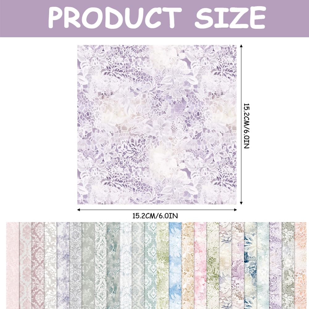 Carta Per Scrapbooking 48 Fogli Motivo Barocco - 6x6 Pollici, Per Album, Biglietti E Fai Da Te - Foto 5