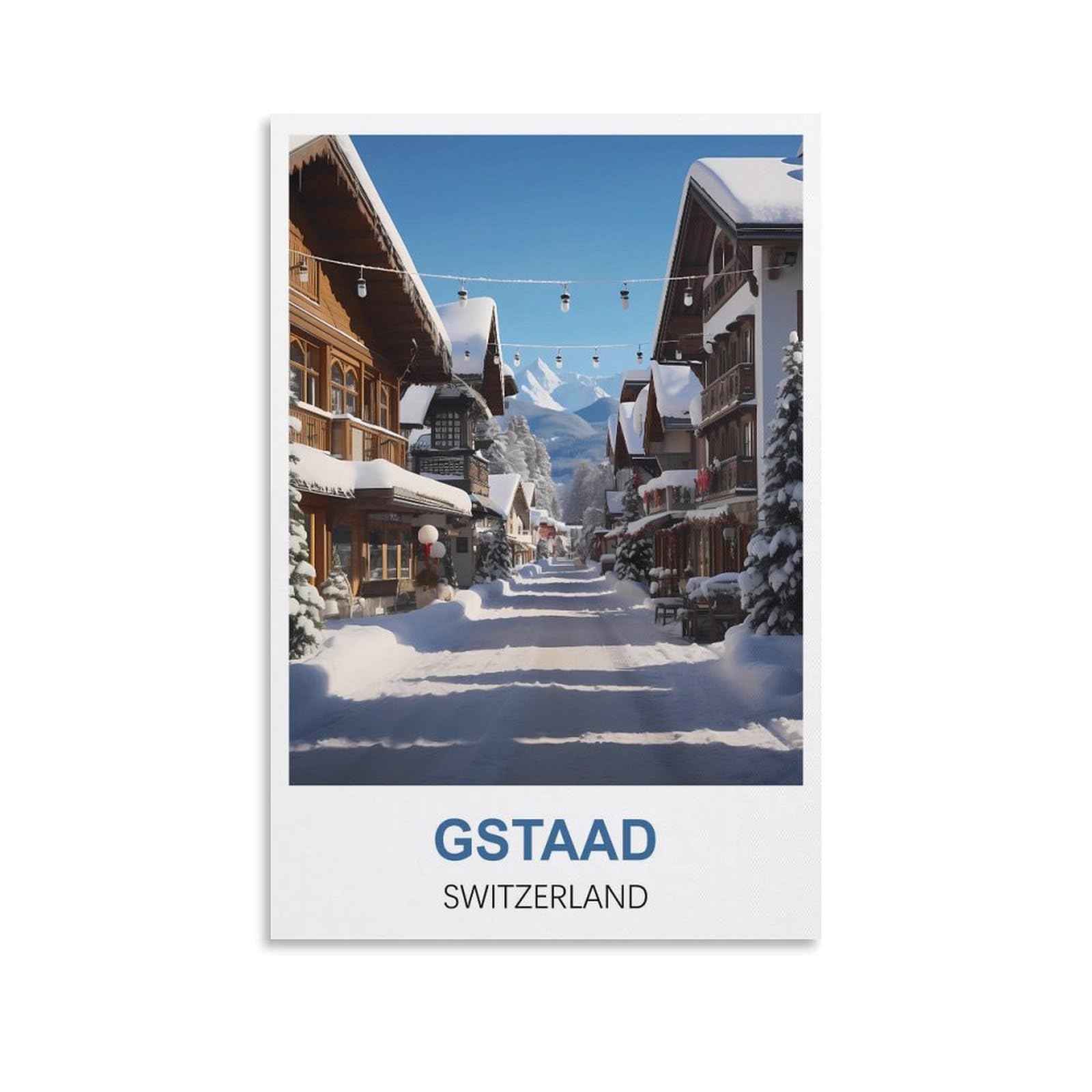 EZMLFA DIY 5D Diamond Painting Kits for Adults,Gstaad Switzerland Crystal Rhinestones Art Craft for Beginners DIY Home Wall Decor Gift 30x40cm