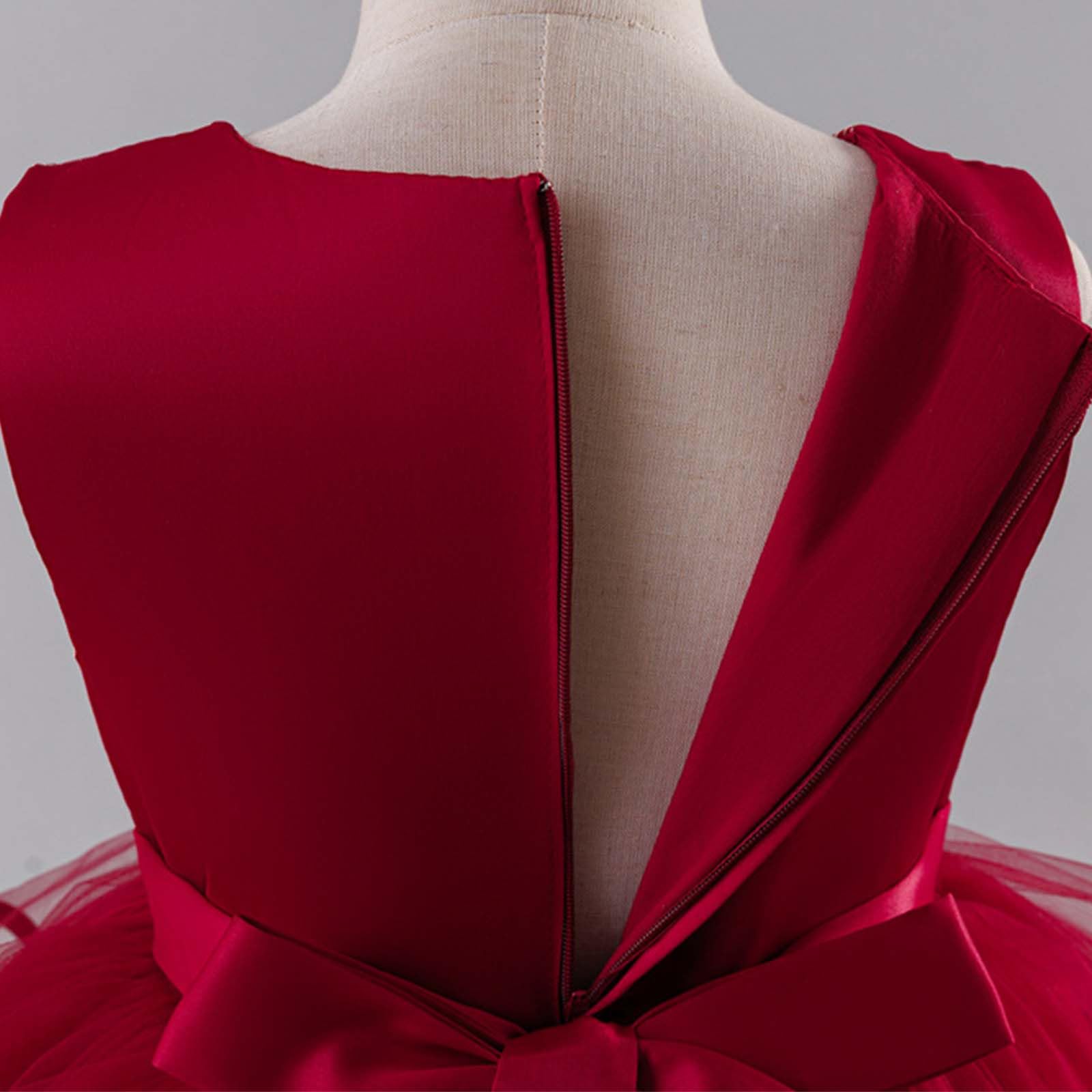Festliche MäDchenkleider - Tutu Hochzeitskleid mit Stickerei elegantes Abendkleid für Feiern Geburtstage Partykleid ohne Ärmel im Printdesign vielseitig tragbar für den Alltag Campus Outdoor geeignet