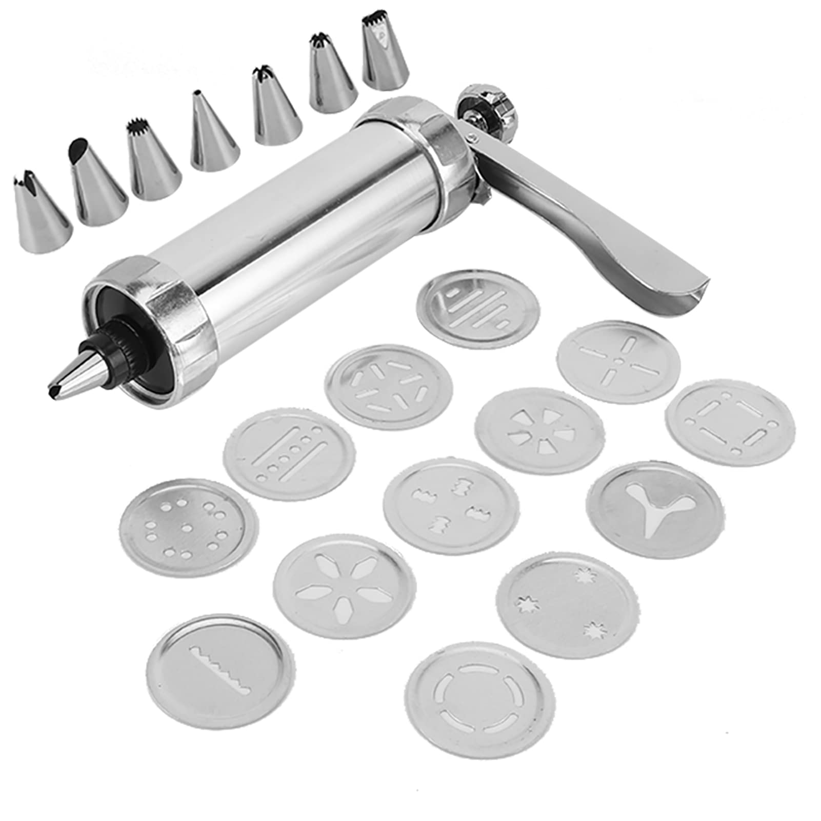 Set di Pistole per Biscotti, Estrusore per Biscotti in Acciaio Inox, Kit di Pistole per Biscotti, Set di Biscotti Fai da Te, Forniture per la Decorazione di Cottura, Pasticceria