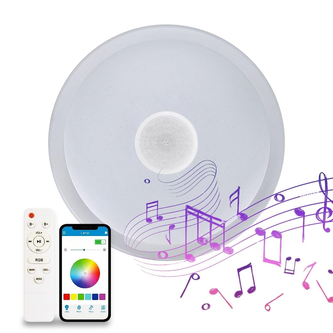 VoltShine Plafón LED 36W RGB+CCT, luz ajustable, bajo consumo, ideal para decoración y ambientación en hogares u oficinas.