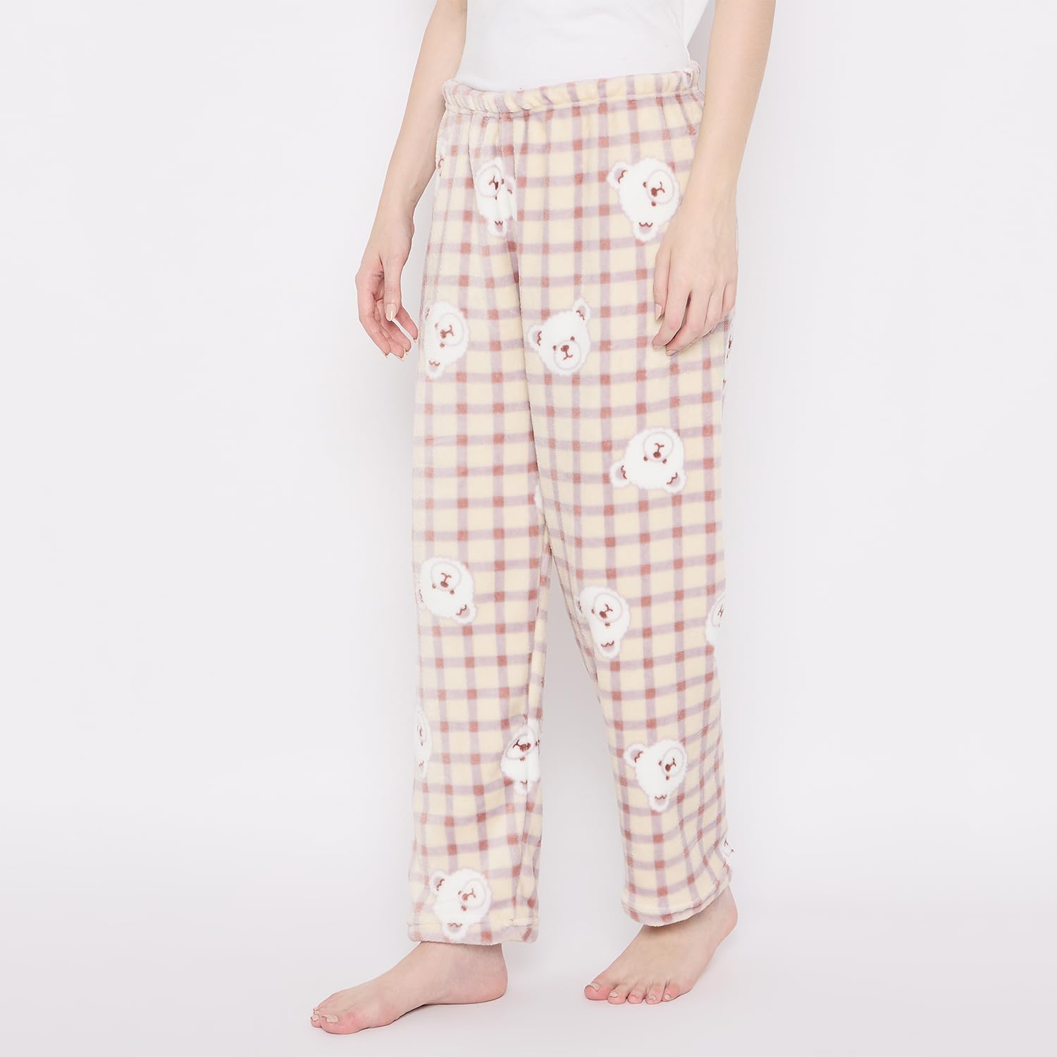 CAMEY Women's Winter Soft & Warm Printed Lower | Pyjama (Cream, XXL) - Image 3 thumbnail