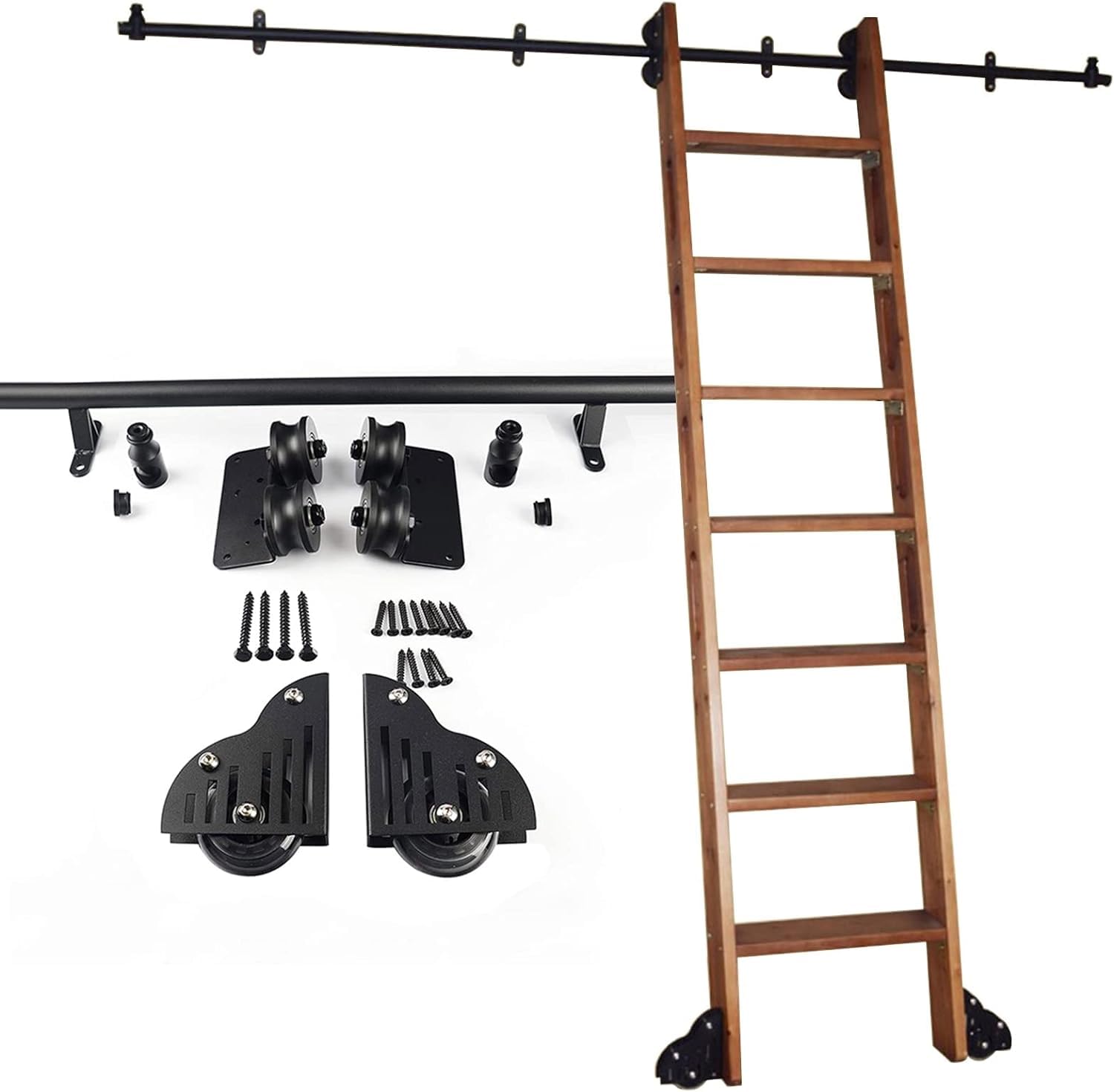 Kit de escalera deslizante para organizar estanterías de salones, bares y armarios empotrados