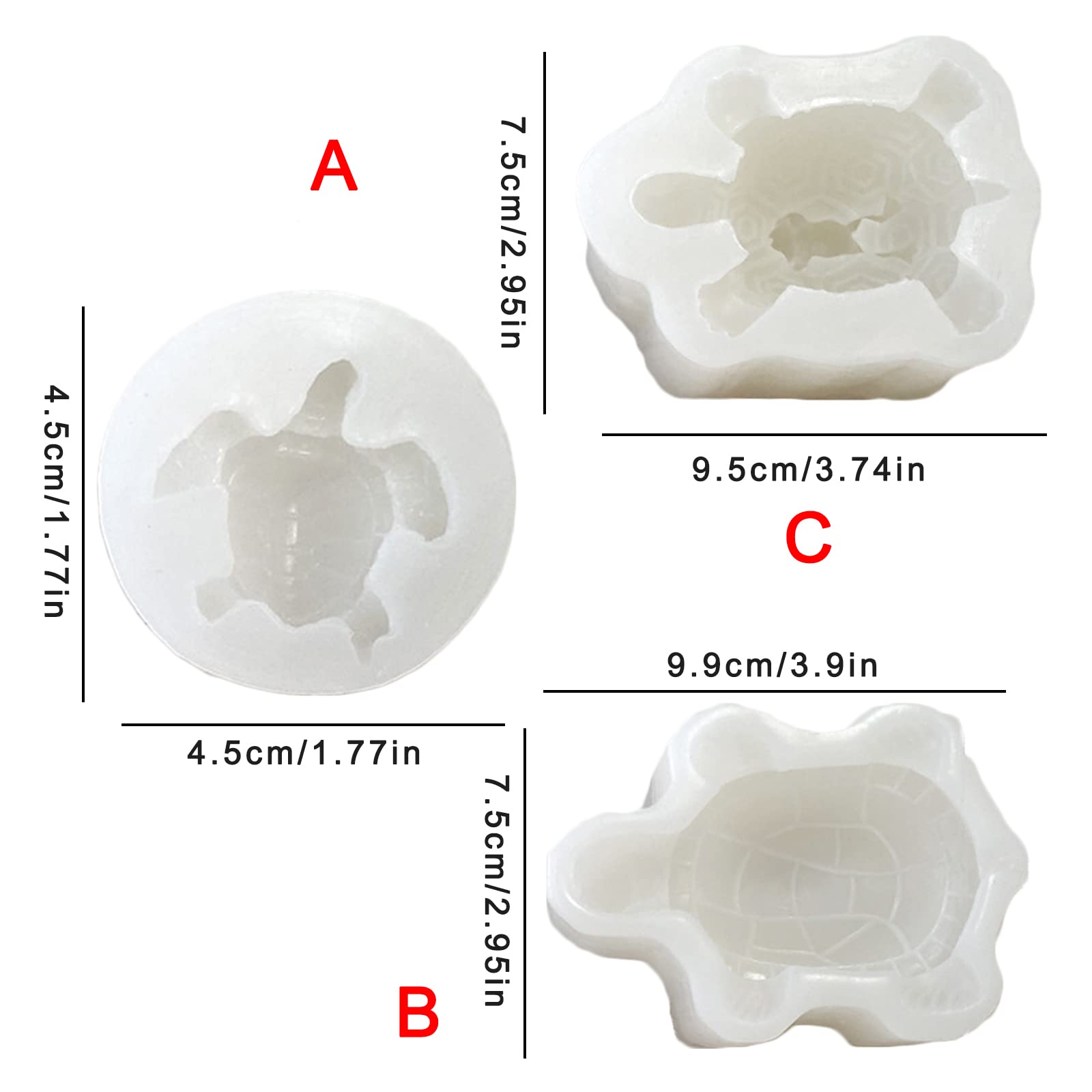 Stampo Silicone Tartaruga - 2 Pezzi Per Candele E Decorazioni