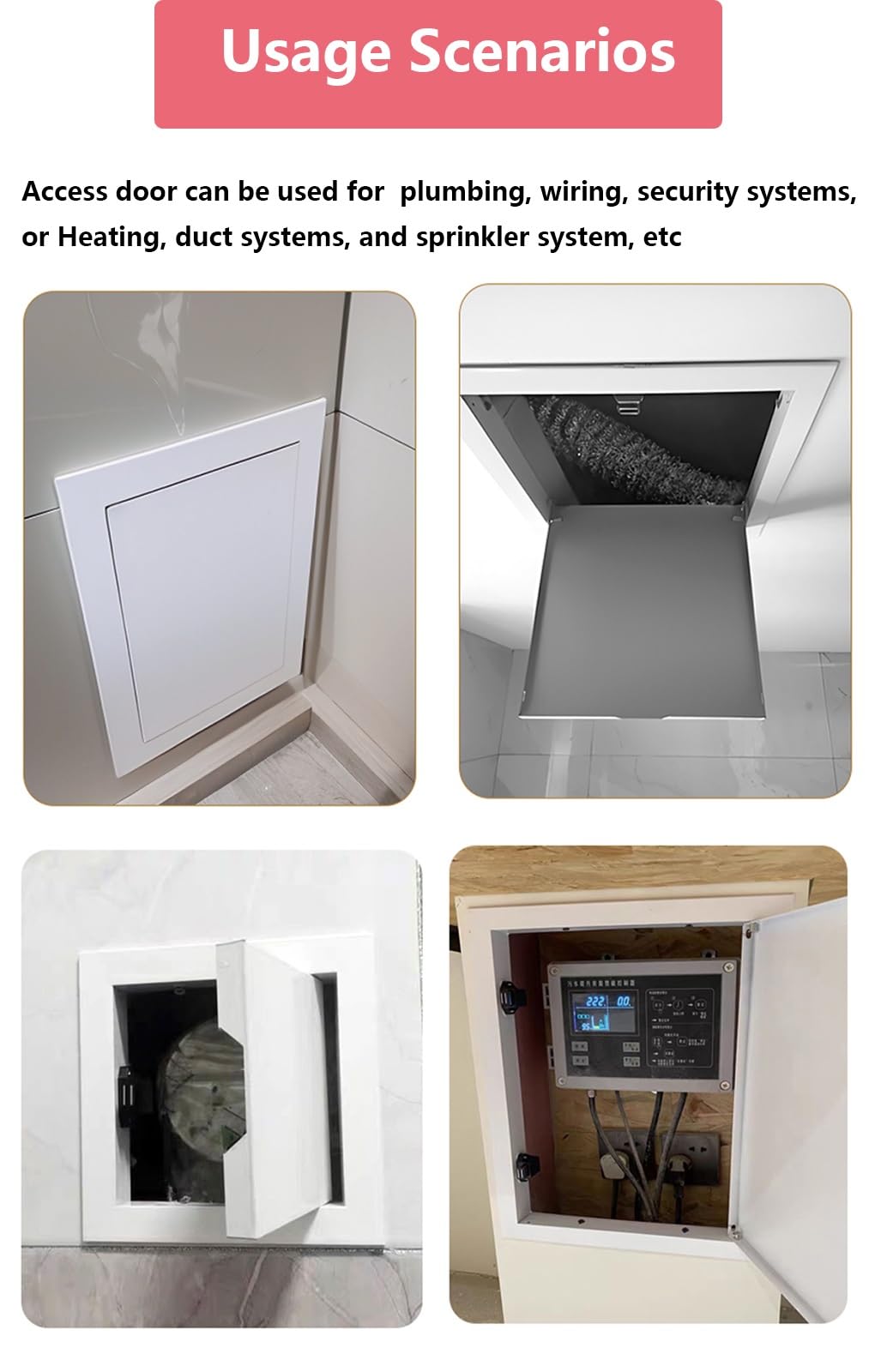 Panel dostępu do suchych ścianek działowych, luk serwisowy dla systemów wentylacyjnych, wpuszczane drzwi dostępowe, panel dostępu do instalacji elektrycznych i hydraulicznych