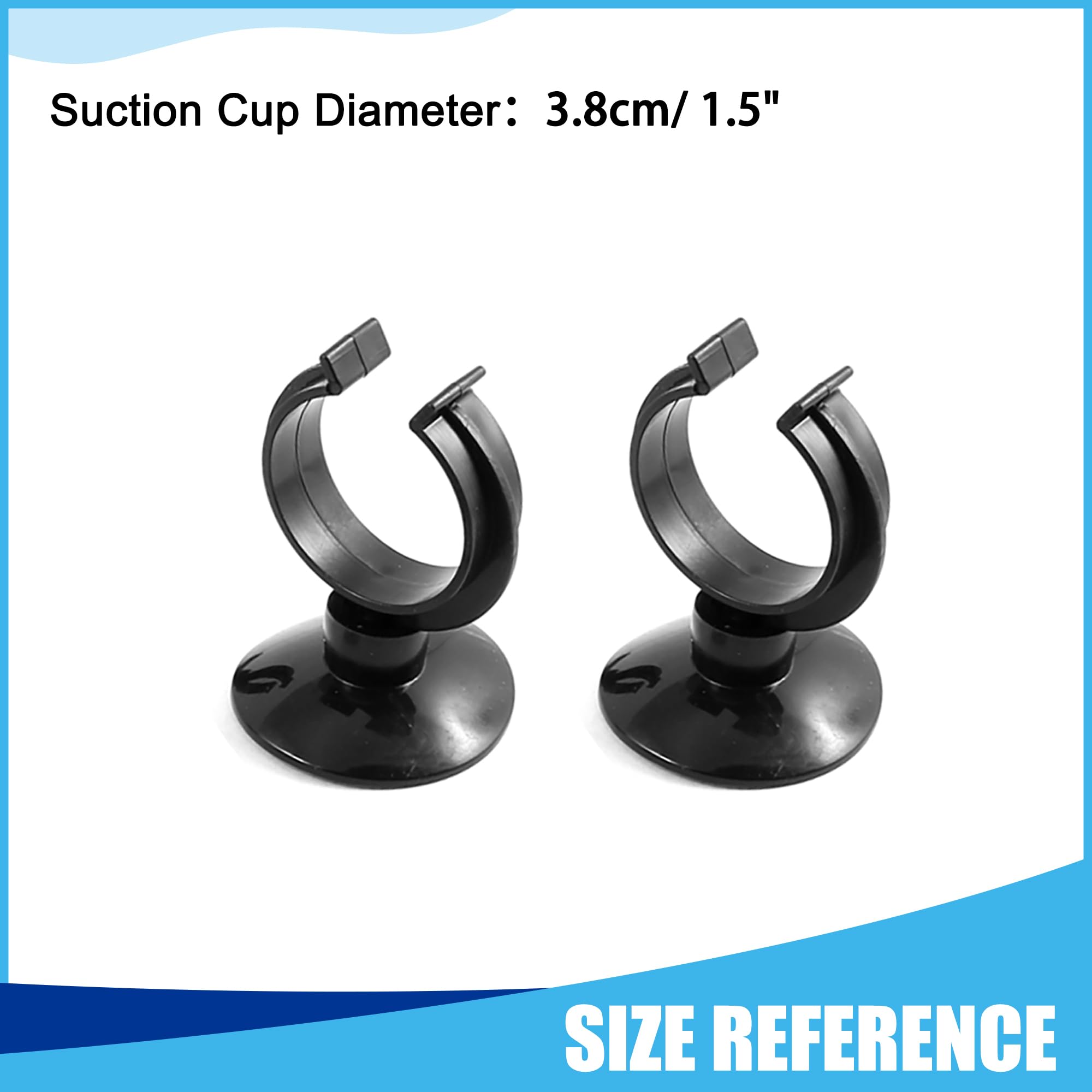 CAPASTEC Aquarium Heater Clips, Aquarium Heater Suction Suckers for Fish Tanks (Black 5pcs), 1.5 Inches - Image 3