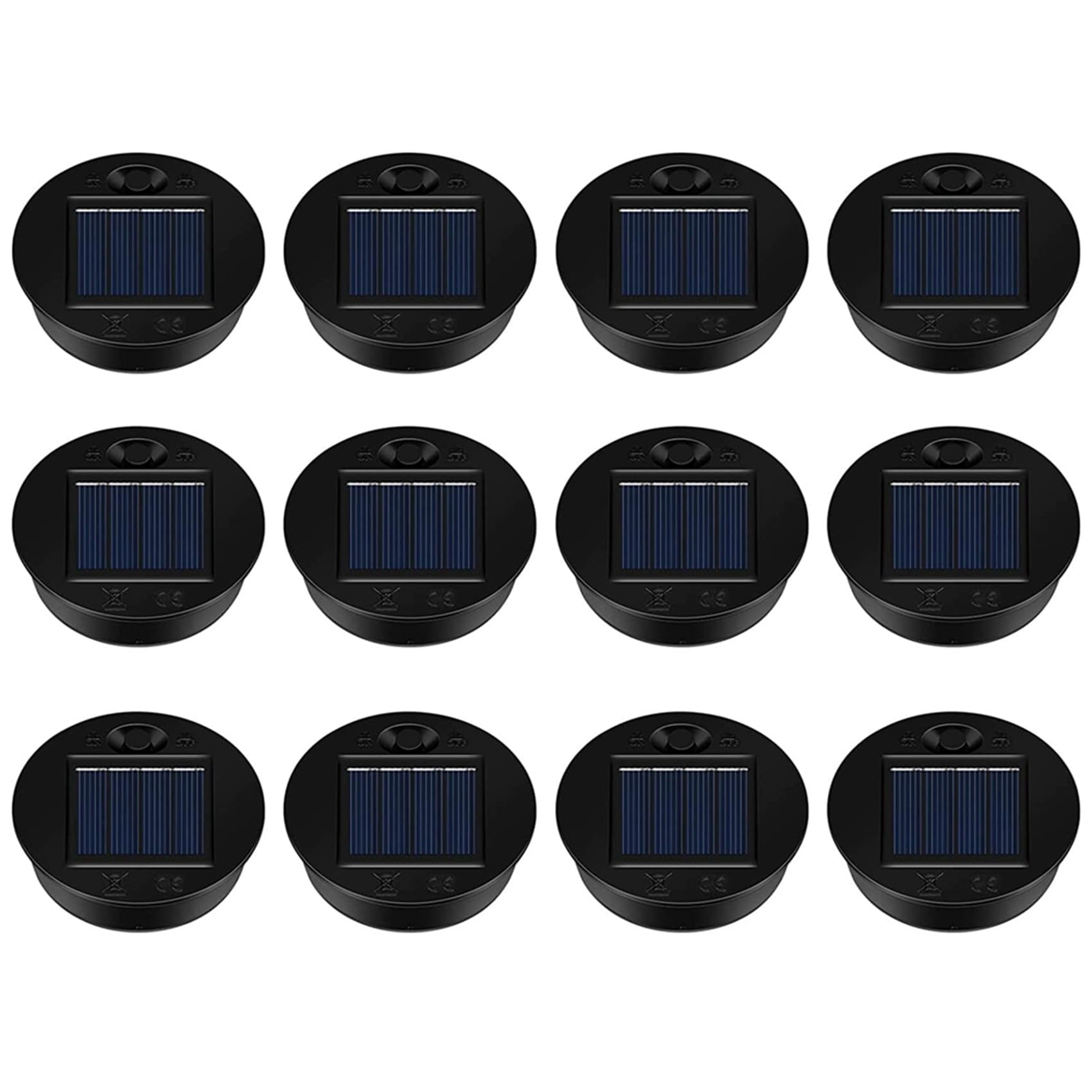 ISTOVO 48Er-Pack -Solarlicht-Teile Solarlicht-Oberteile wasserdichte LED-Solarpanel-Laternen-Deckel-Licht im Freien