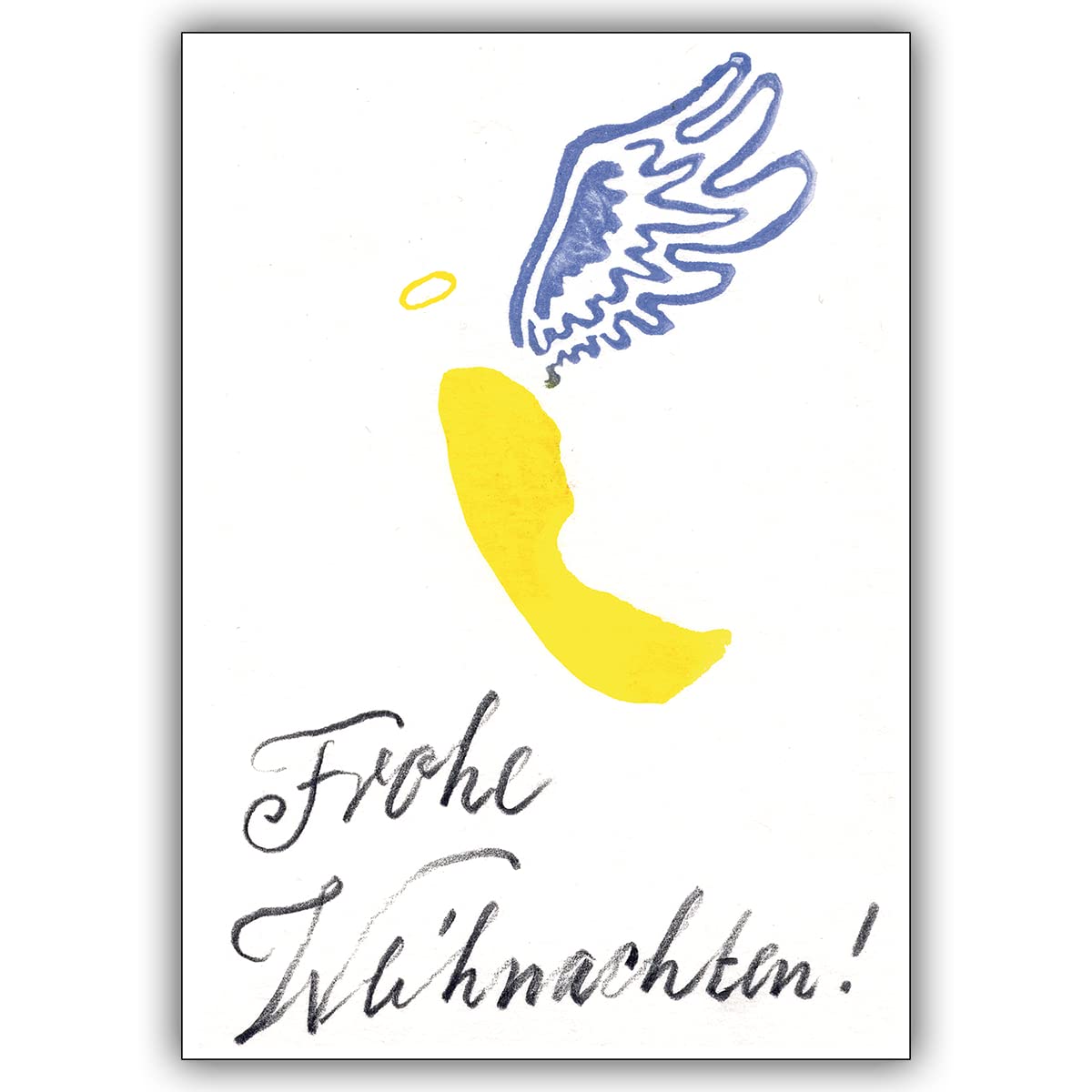 20er Set Designer Weihnachtskarten mit Umschlag mit edlem, grafischem Weihnachts-Engel, mit ihrem Innentext (Var10) Weihnachtsgrüße für Kunden, Kollegen, Familie: Frohe Weihnachten