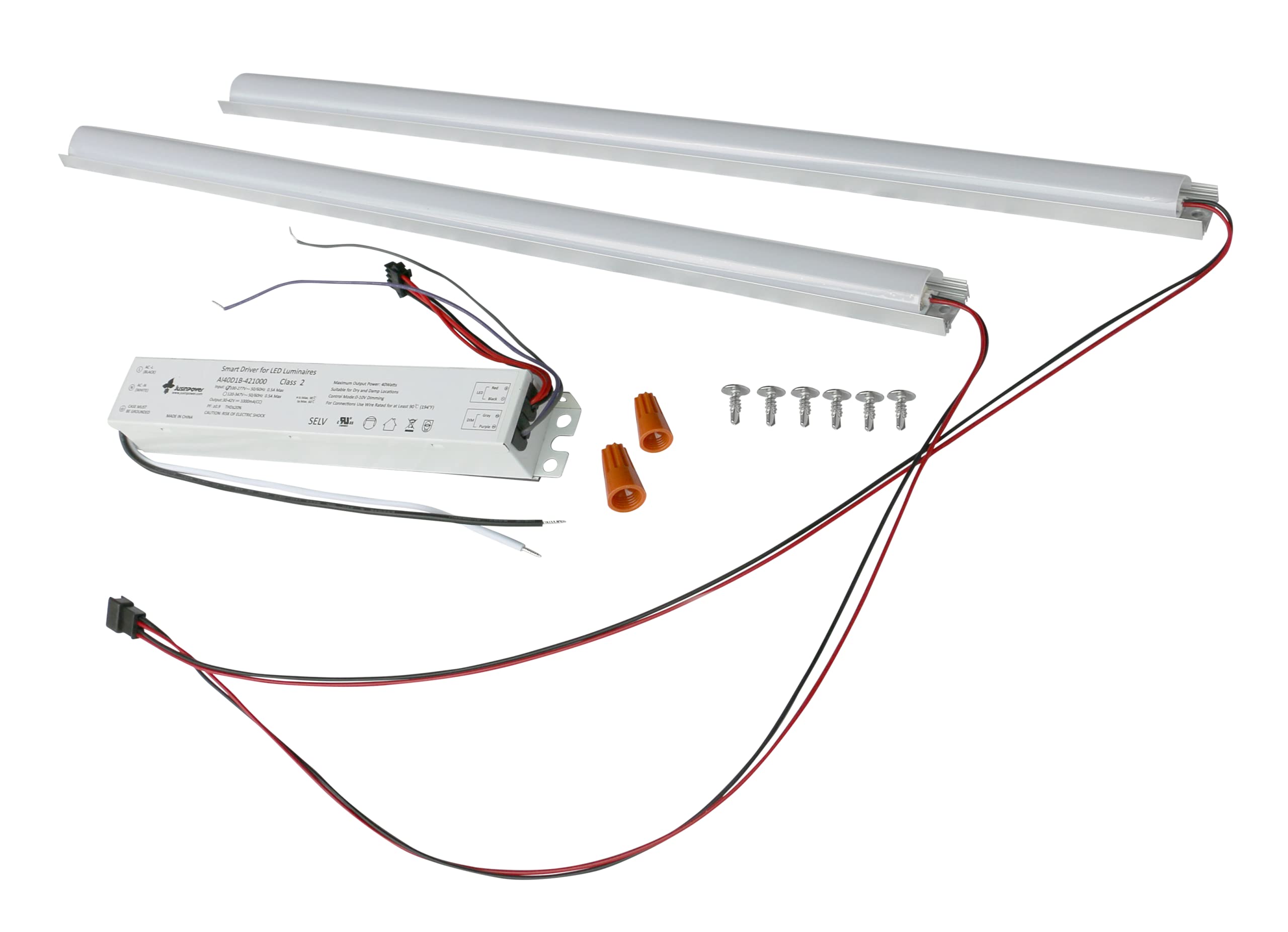 WareLight LED Magnetic Strip Retrofit Kit for Linear Ceiling Fixtures - 25 Watt, 4000K Lighting, 2 Foot, 2 Strips