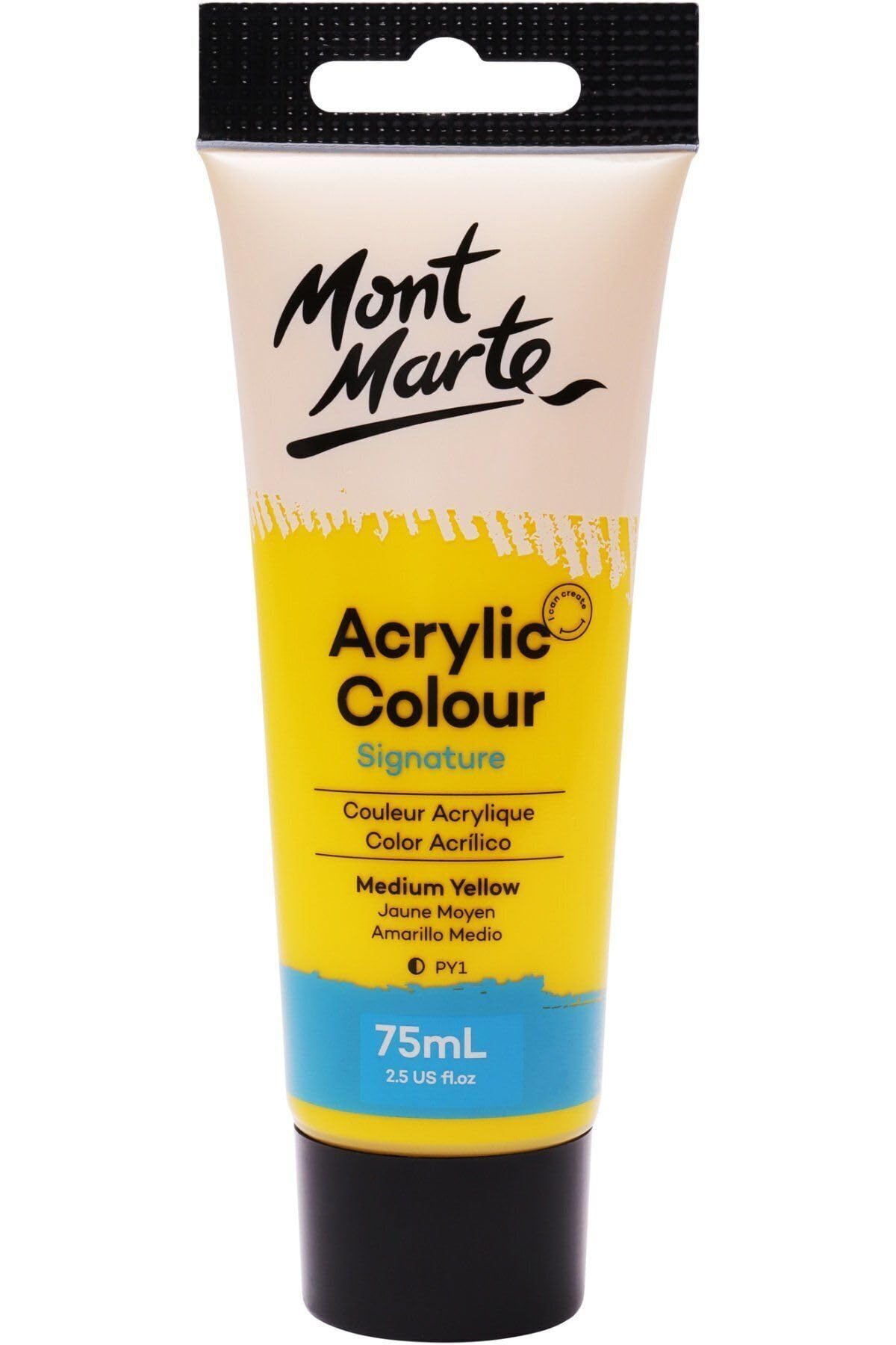 Mont Marte Medium Yellow Acrylic Paint - 75ml -1