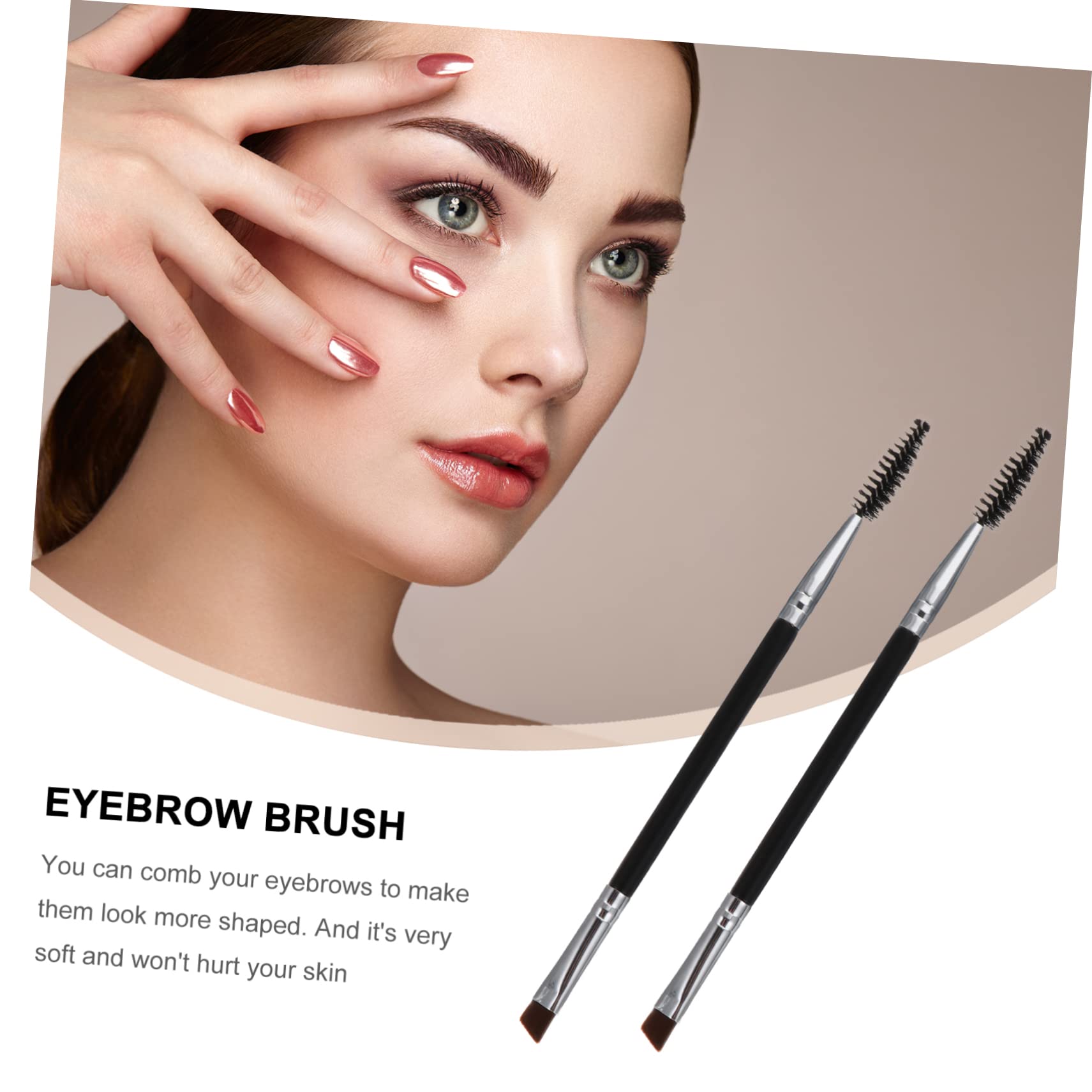 Angoily 3sets Travel Size Eyebrow Makeup Set 2-in-1 Lash and Eyebrow Brush Lash Curling Tool Variety Easy Cleaning Aluminum Wood 6pcs*3