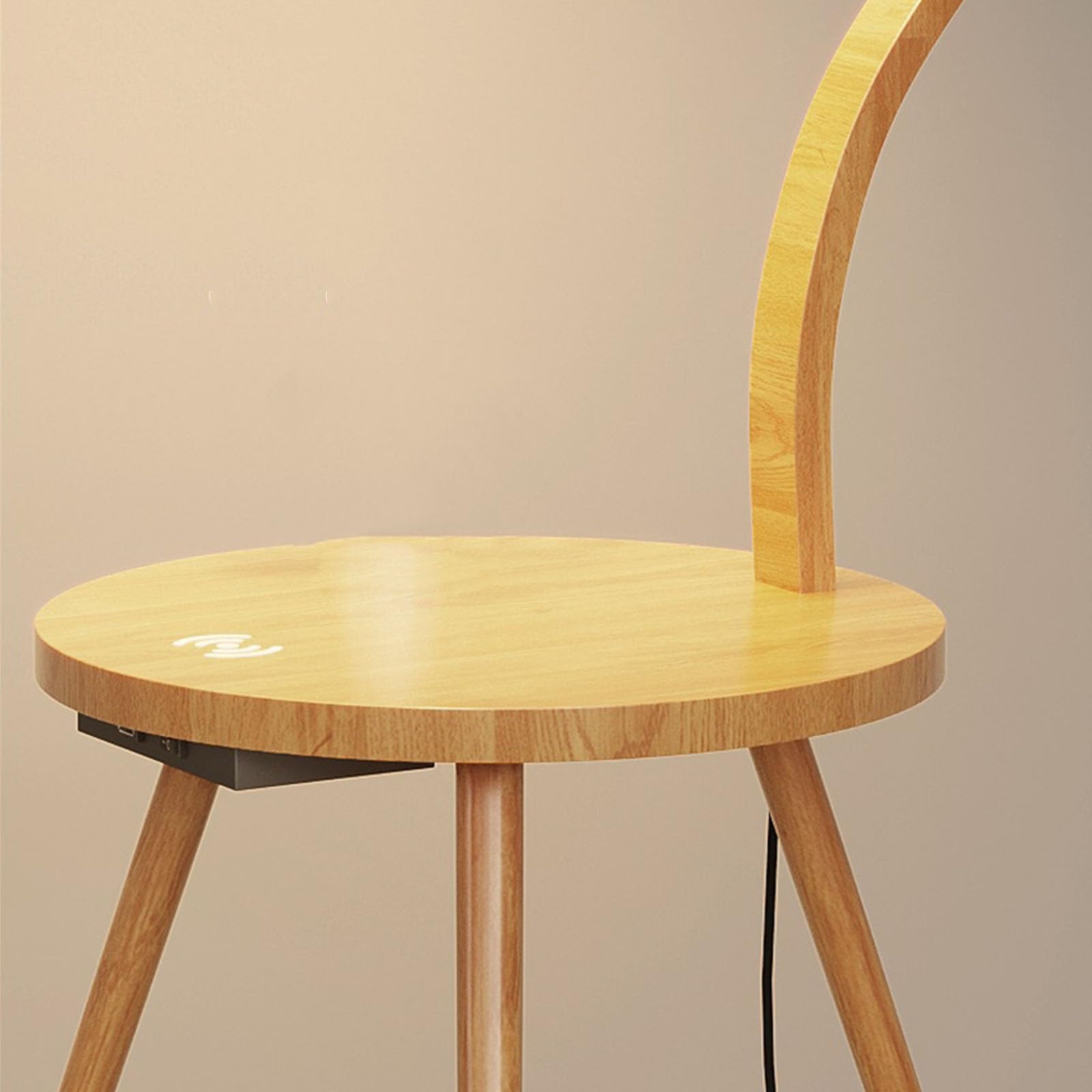 Camera da letto Lampada da terra moderna con tavolino lettura in legno Ufficio