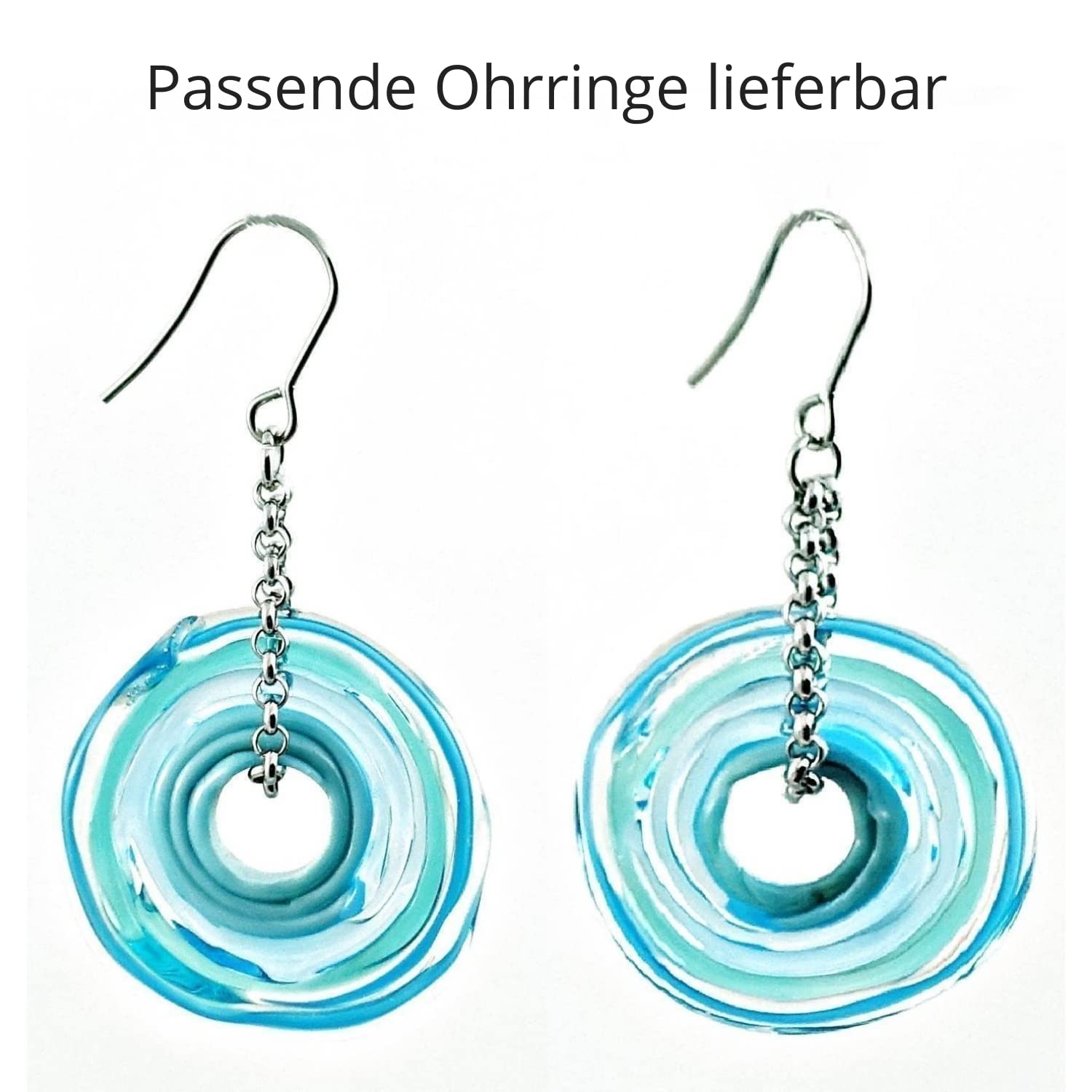 Edelstahl-Ring mit Scheibe aus Murano-Glas in türkis/PASST IMMER/verstellbar (16-21) / Wechsel-Ring/Personalisiertes Geschenk für sie zu Valentinstag Jahrestag Hochzeit Geburtstag Mama
