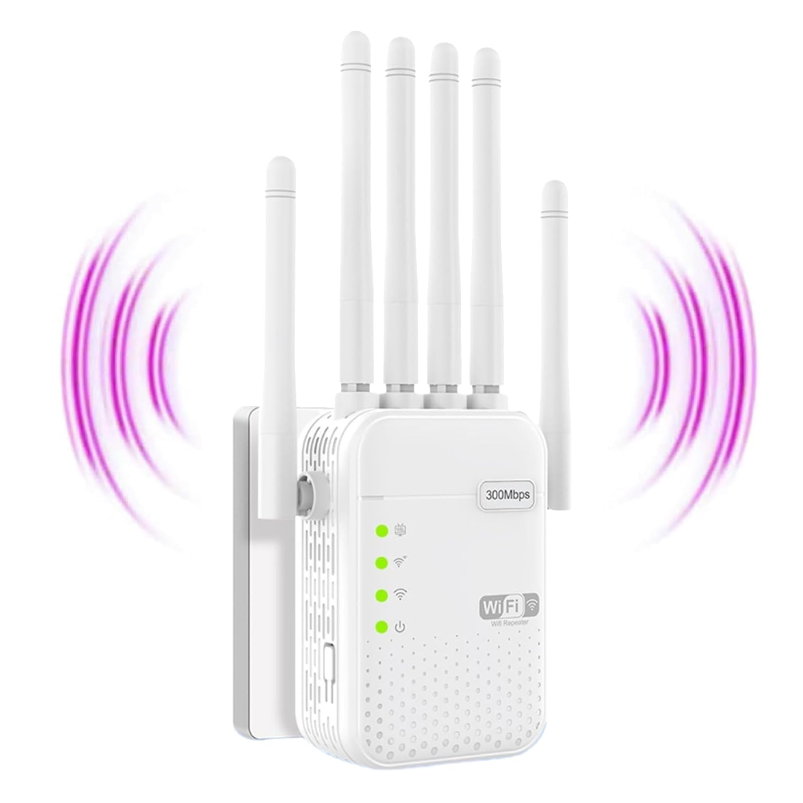 Repetidor WiFi Largo Alcance, Amplificador Señal WiFi Extender, TP Link Repetidor WiFi 6 Antenas Cobertura 1000 m2, Amplificador WiFi Extensor de WiFi con 2 Puertos LAN para Casa y Oficina