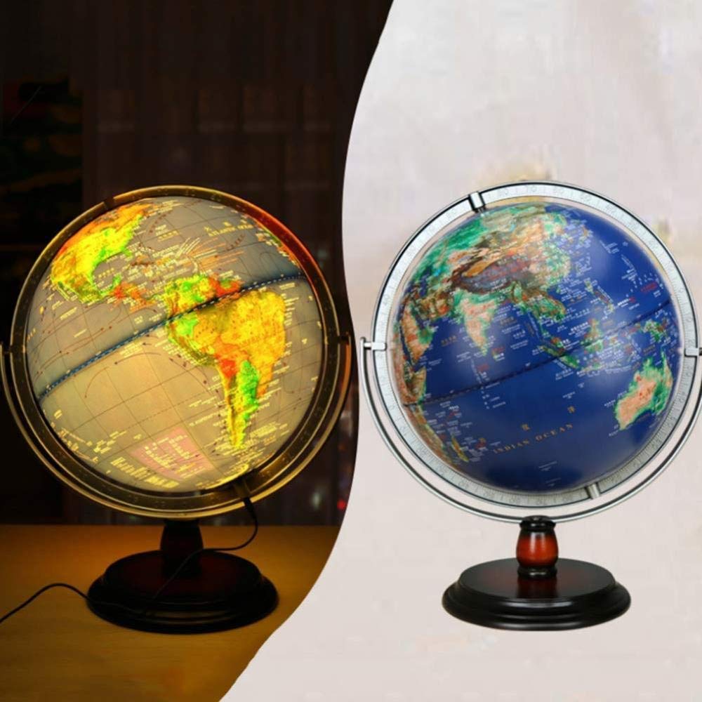 La Tierra, Mapa del Mundo de 12 Pulgadas con Luces LED, Globo Giratorio, decoración for Oficina y casa, lámpara de Globo, Regalo for niños.