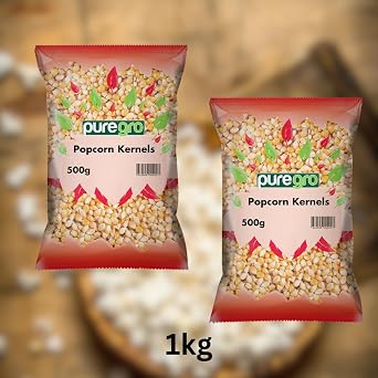 Puregro Popcorn Kernels | Puregro | Popcorn Kernels | Premium Quality | 100% Natural | Ideal for Air Popper, Microwave & Stovetop | Perfect for Healthy Snack (1KG, Unflavoured)