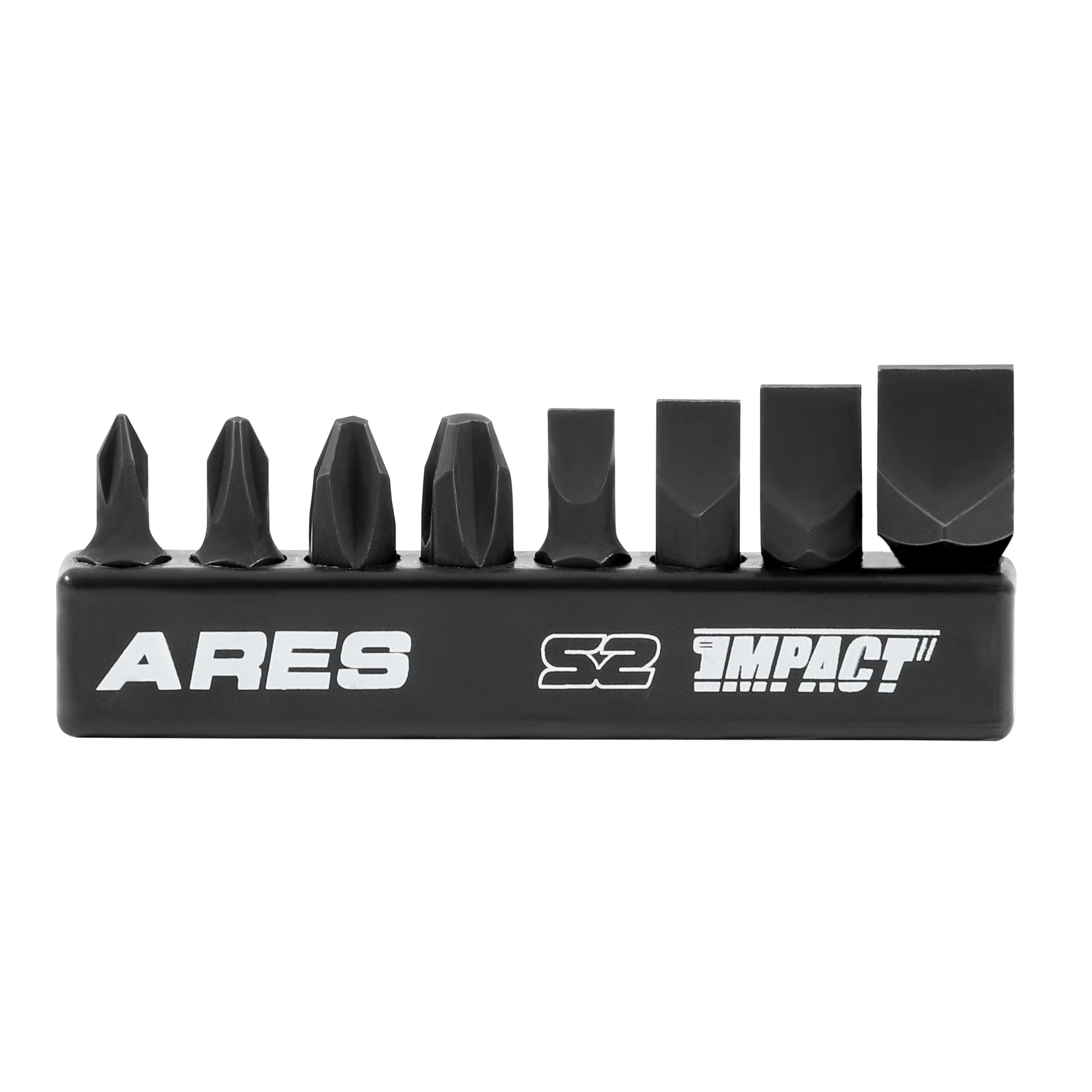 ARES 70013-8-Piece S2 Steel Impact Driver Bit Set - Includes