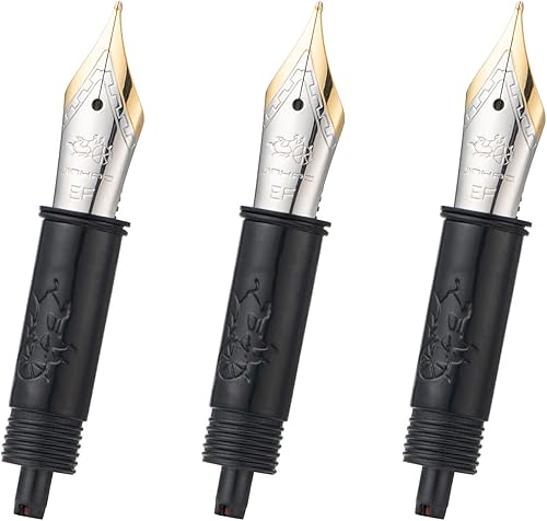 Pluma estilográfica Jinhao de 3 piezas, punta extrafina #5, tamaño para Jinhao 82, 88, 95, 100 Mini Series, color dorado