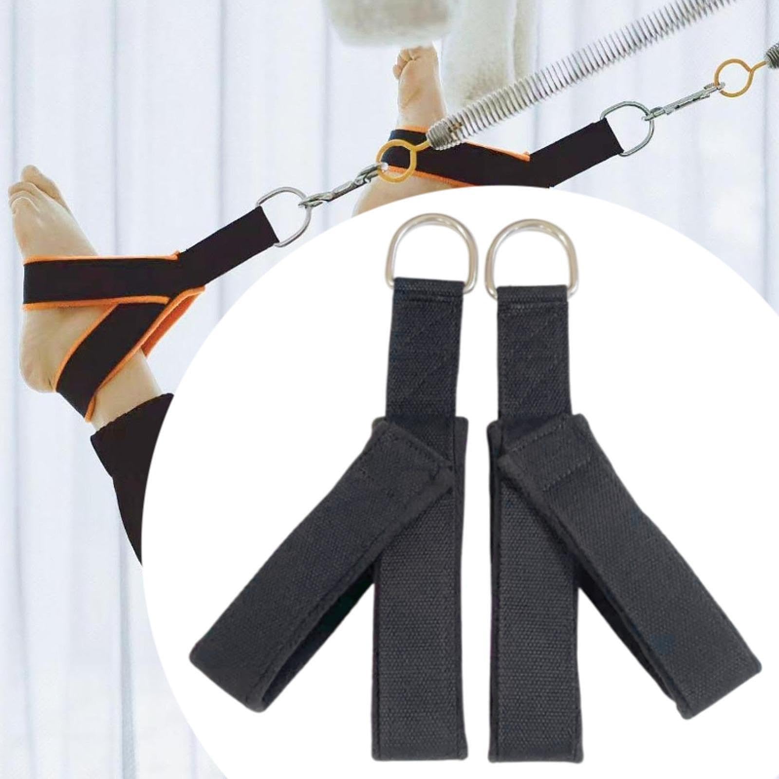 Menolana 2X Pilates Straps, Reformer Straps D Ring, Footstraps, Yoga Straps Fitness Straps for Home Exercise Gymnastics Women Beginner, Black