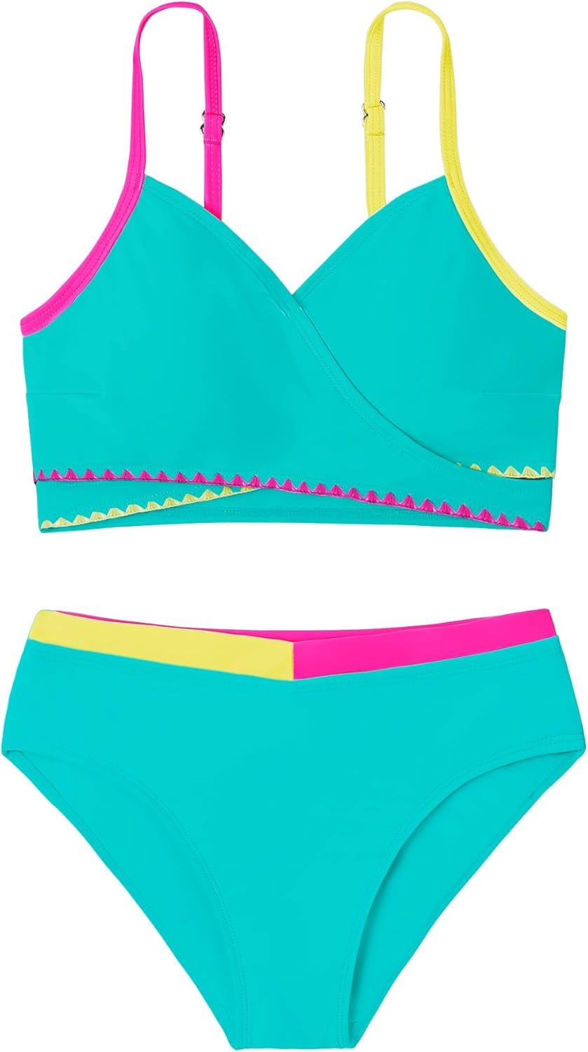 Redair Girls' 2 Piece Bikini Swimsuits Adjustable Straps with Chest Pad Girls Bathing Suit for 7-16 Years - Image 4