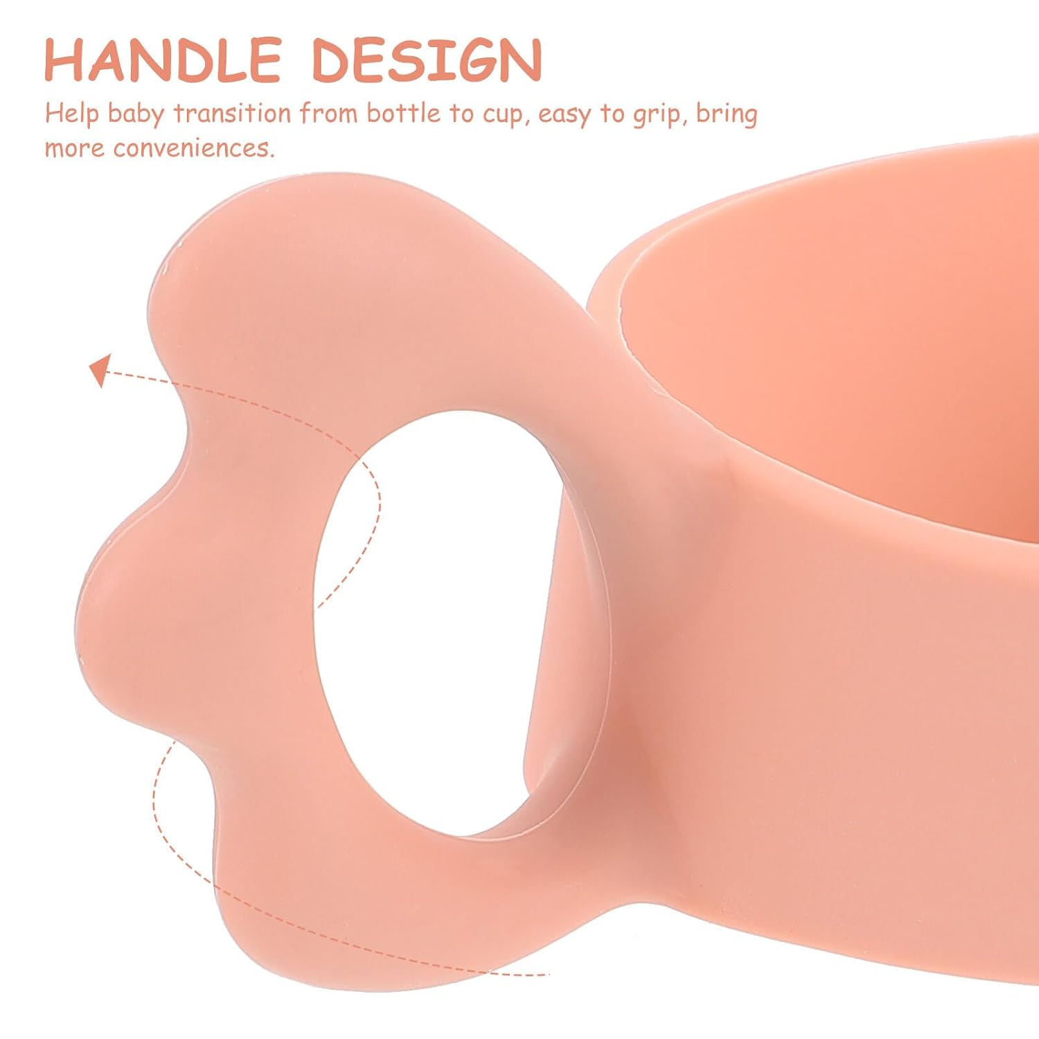Non-Slip Silicone Bottle Handle for Portable Ergonomic Feeding Grip Easy to Attach and Wash Compatible with Milk Bottles Pink