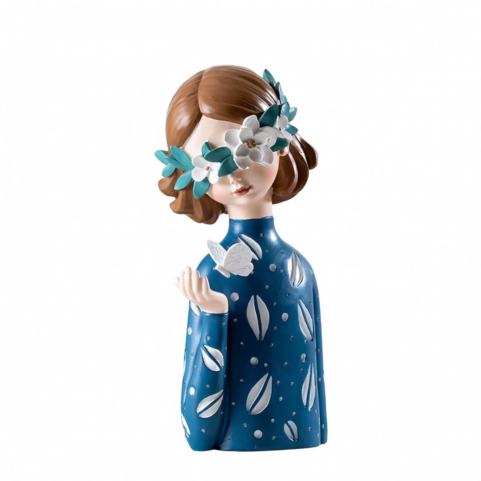 predolo Busto Niña corativa | talles Florales Elegantes, Figura Resina, Artística, Estatuilla, para Dormitorio,